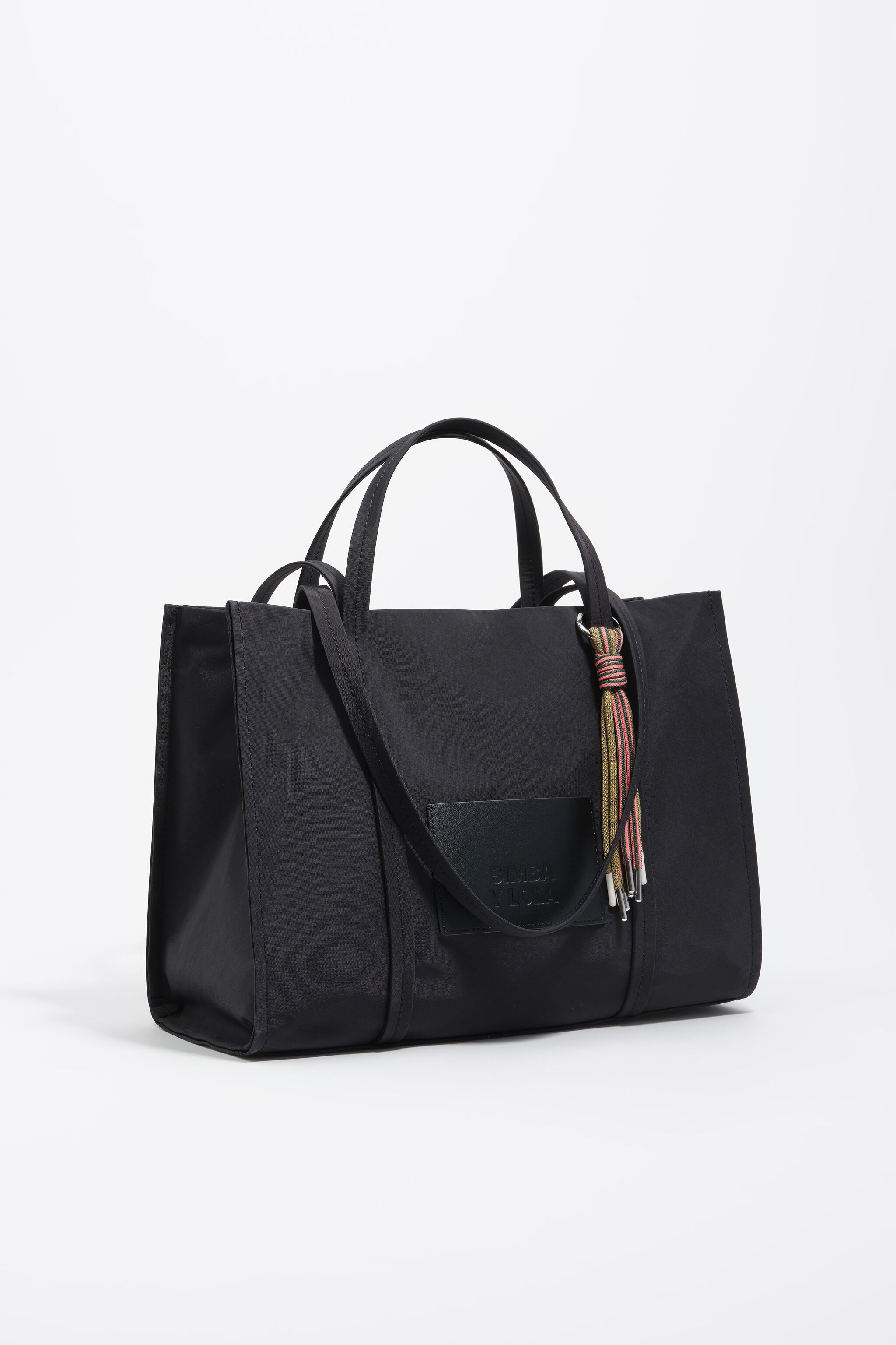 Bolsa de compras grande de nailon negro