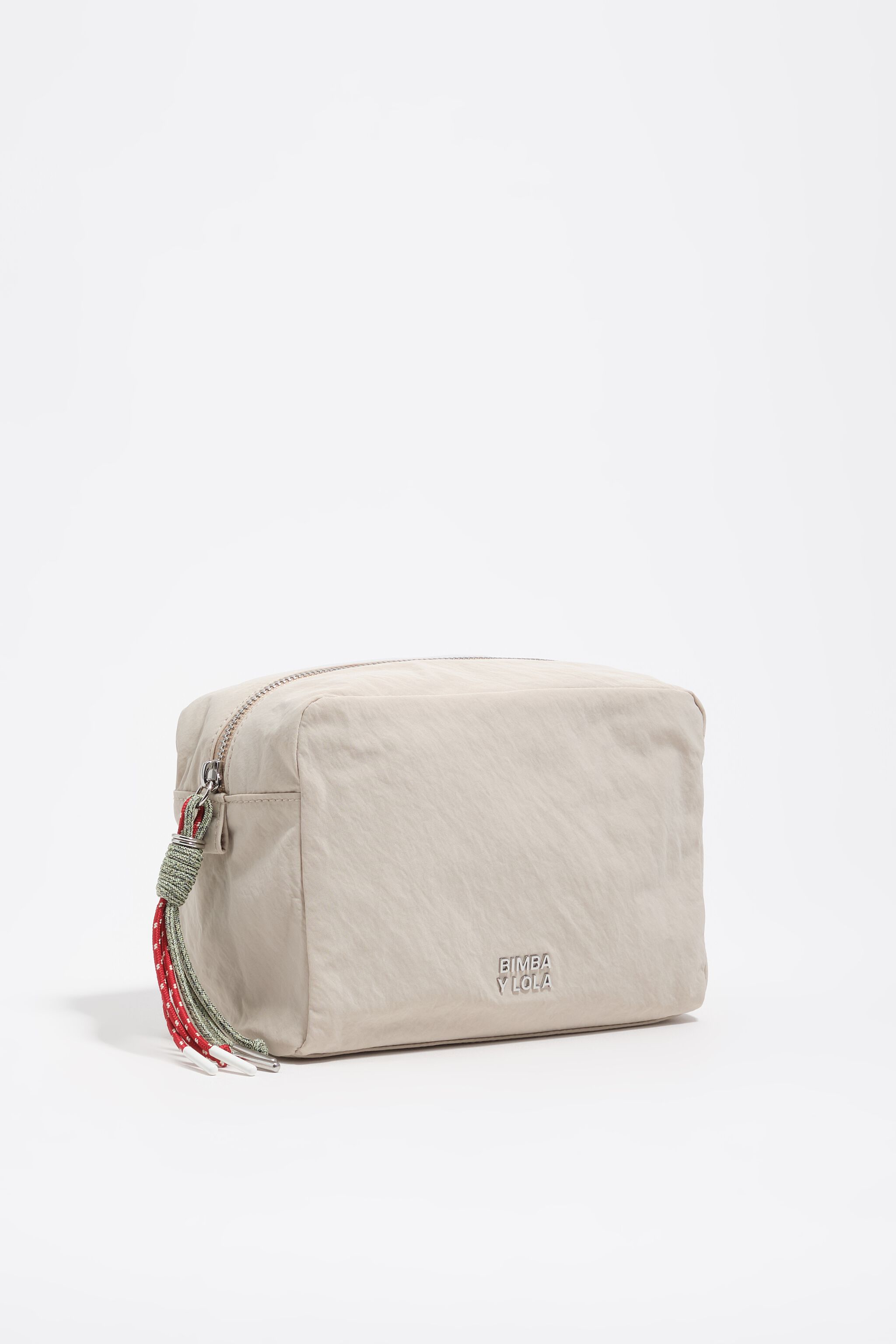 Estuche de maquillaje de nylon blanco de piedra grande