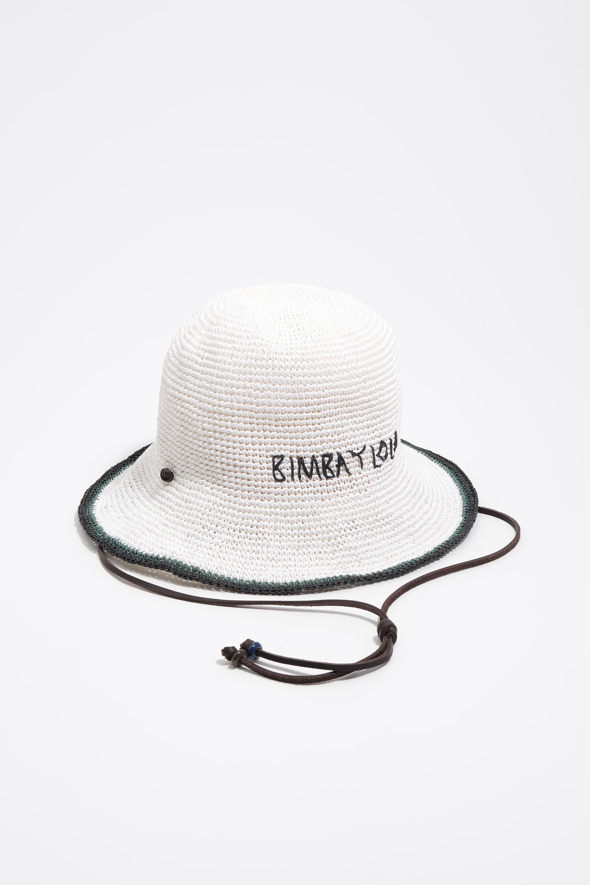 Sombrero de efecto rafia blanco