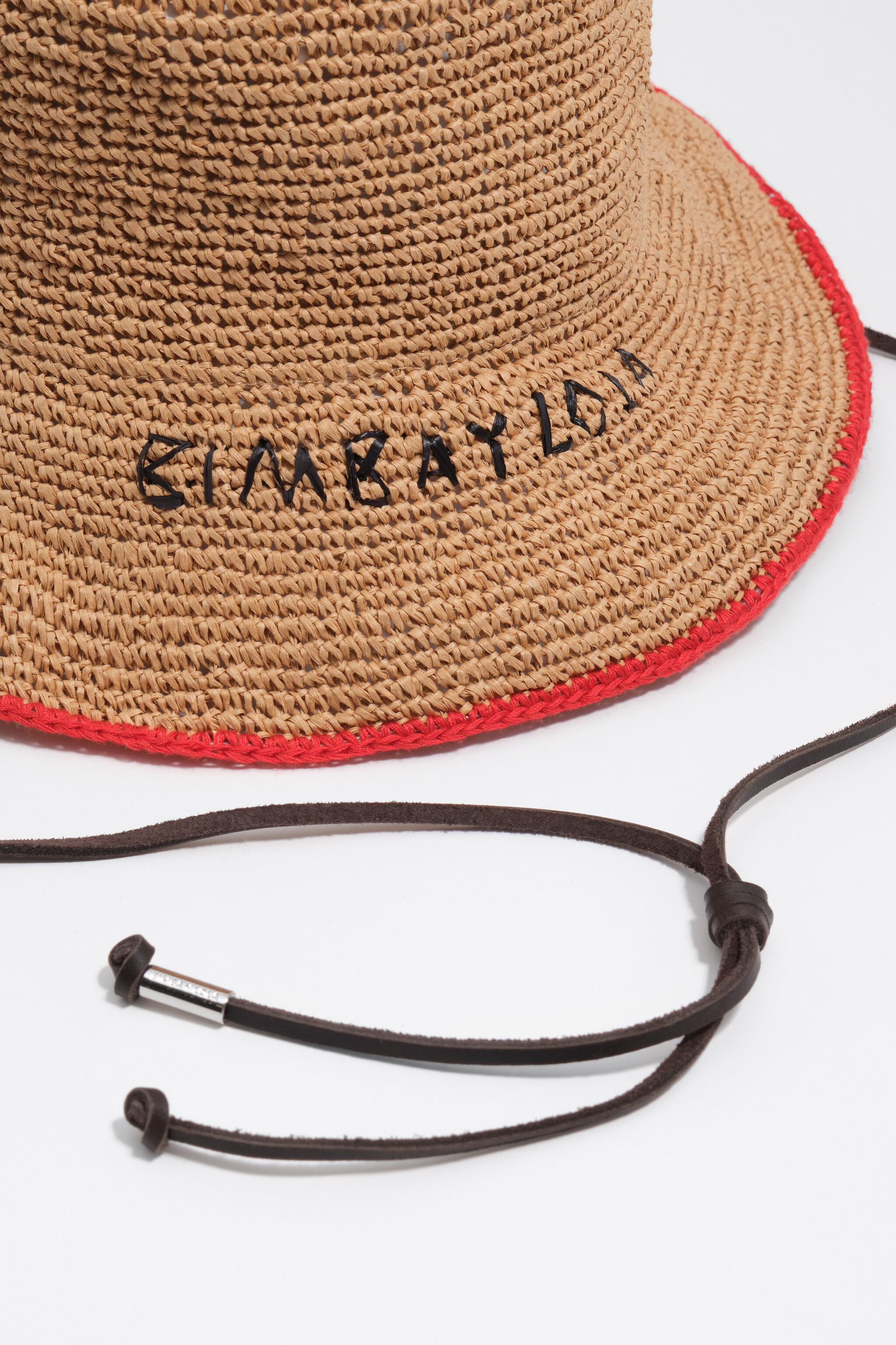 Sombrero de efecto rafia beige