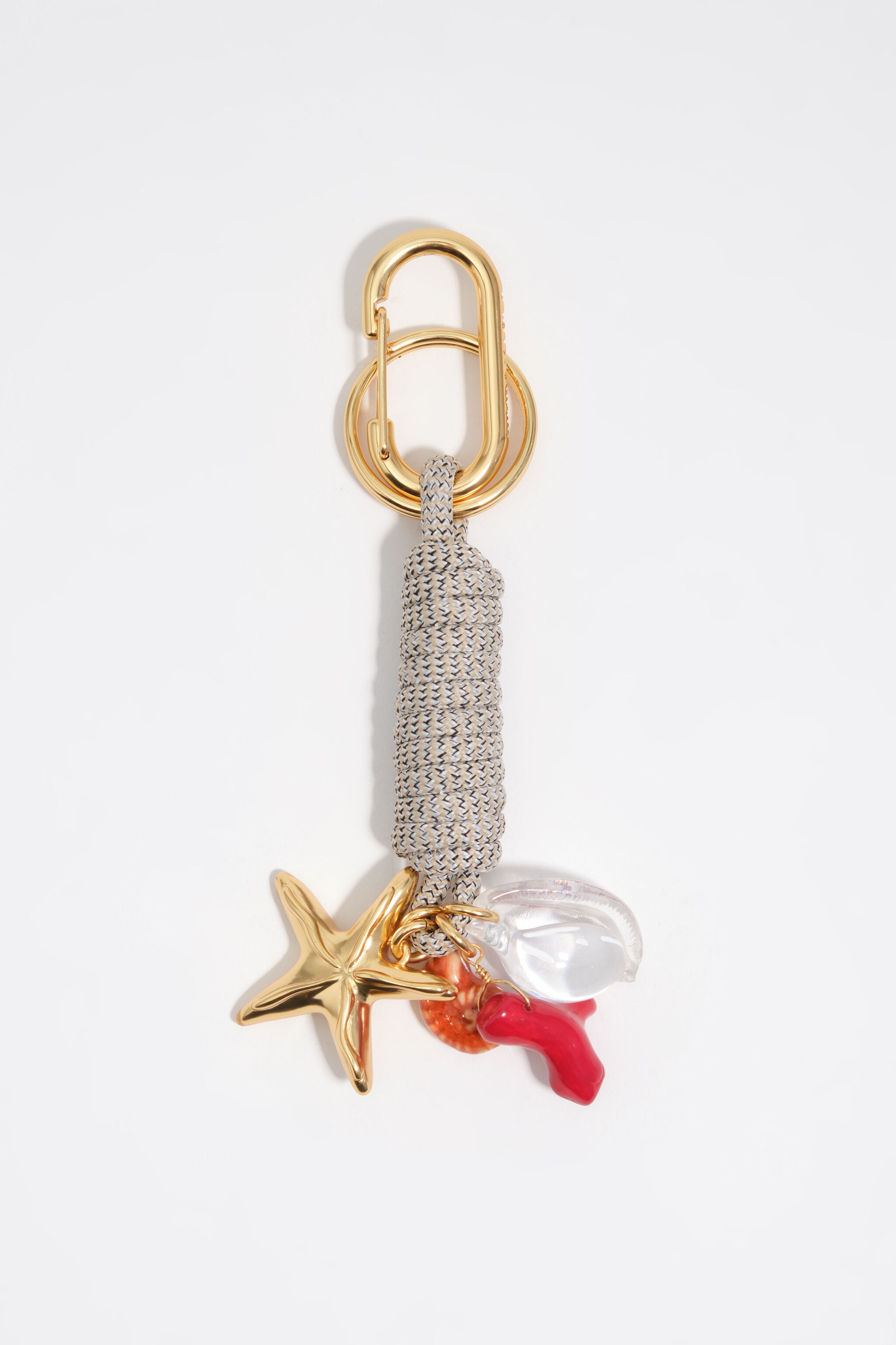 Anillo de llaves de cuerda con nudos y colgantes