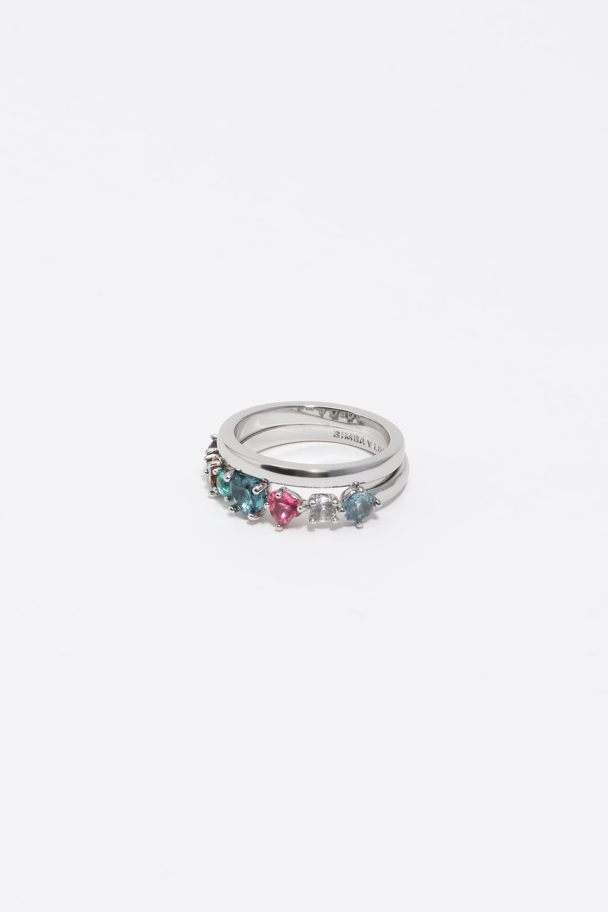 Conjunto de 2 anillos de cristal en forma de corazón