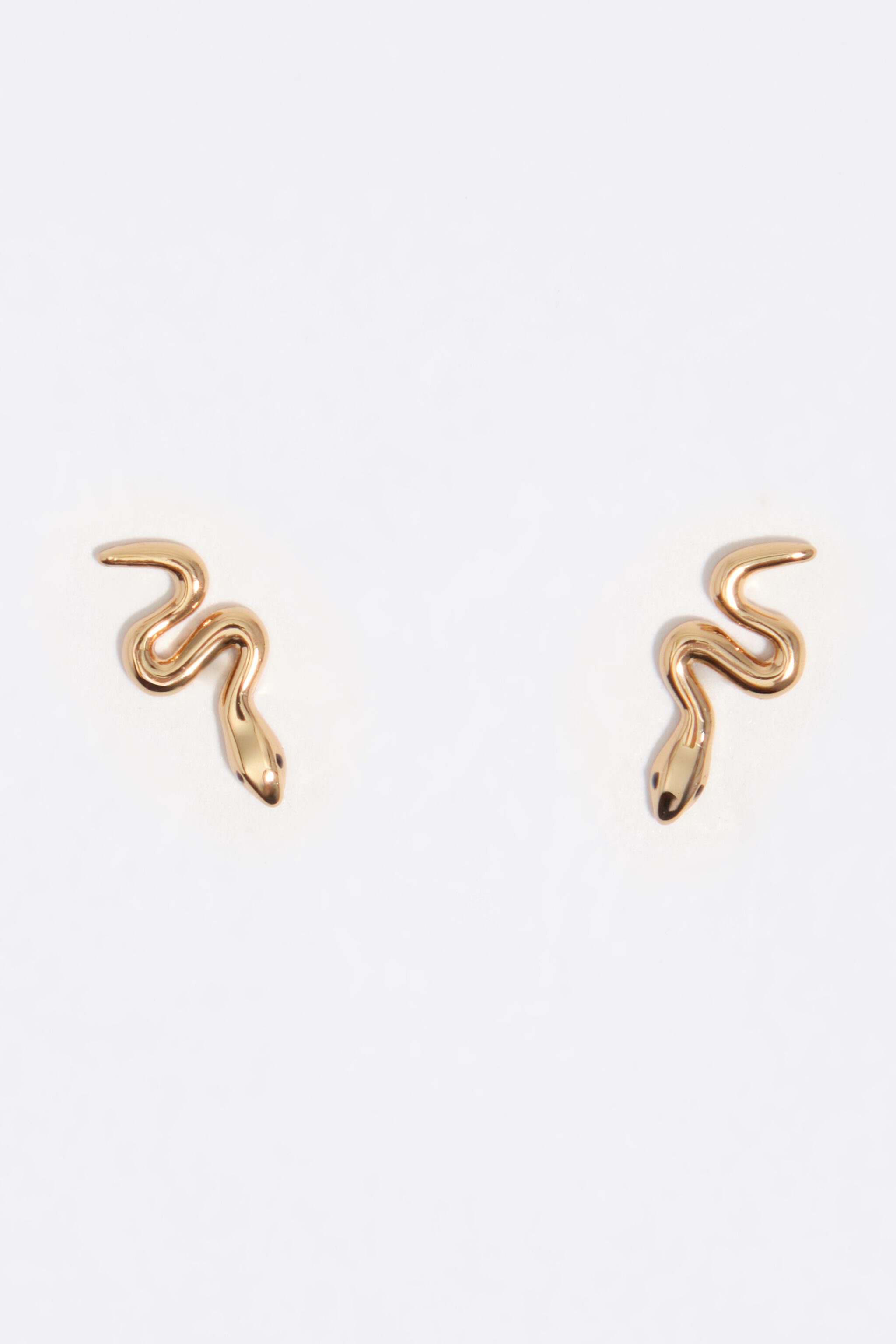 Pendientes de serpiente dorada mini