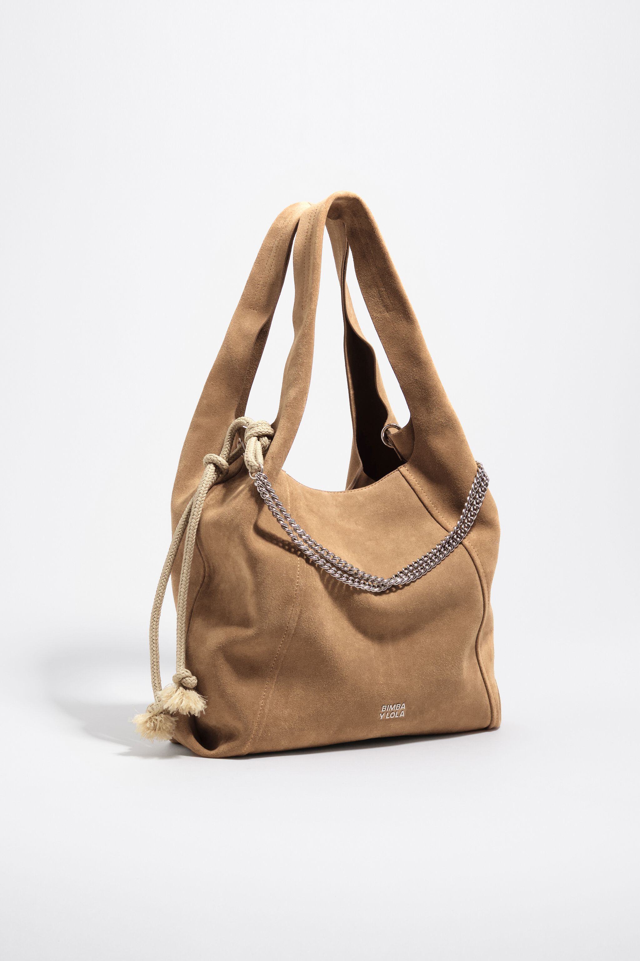 Bolso de papel de ante marrón