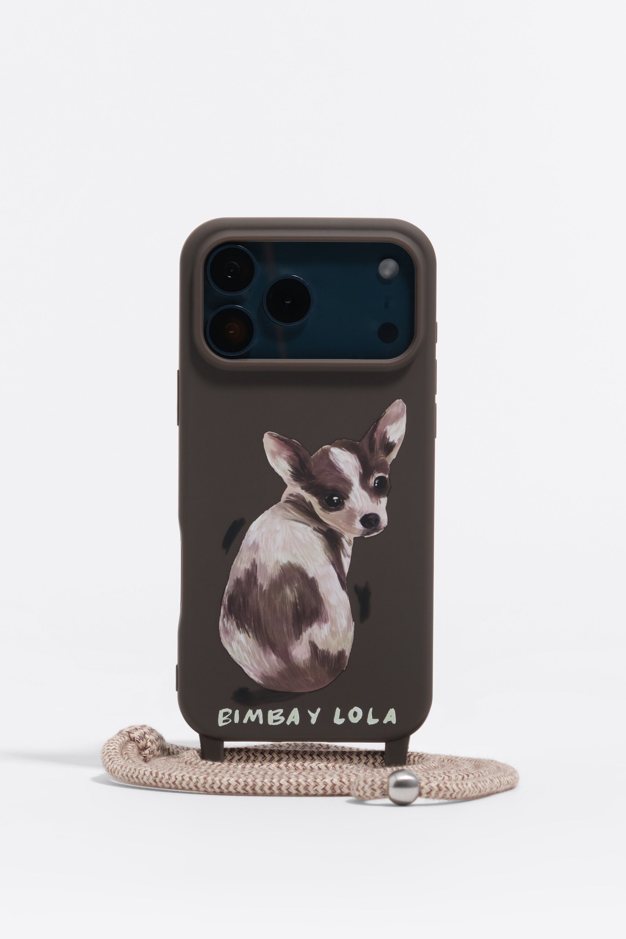 Funda dura para iPhone 17 PRO MAX con diseño de chihuahua de chocolate
