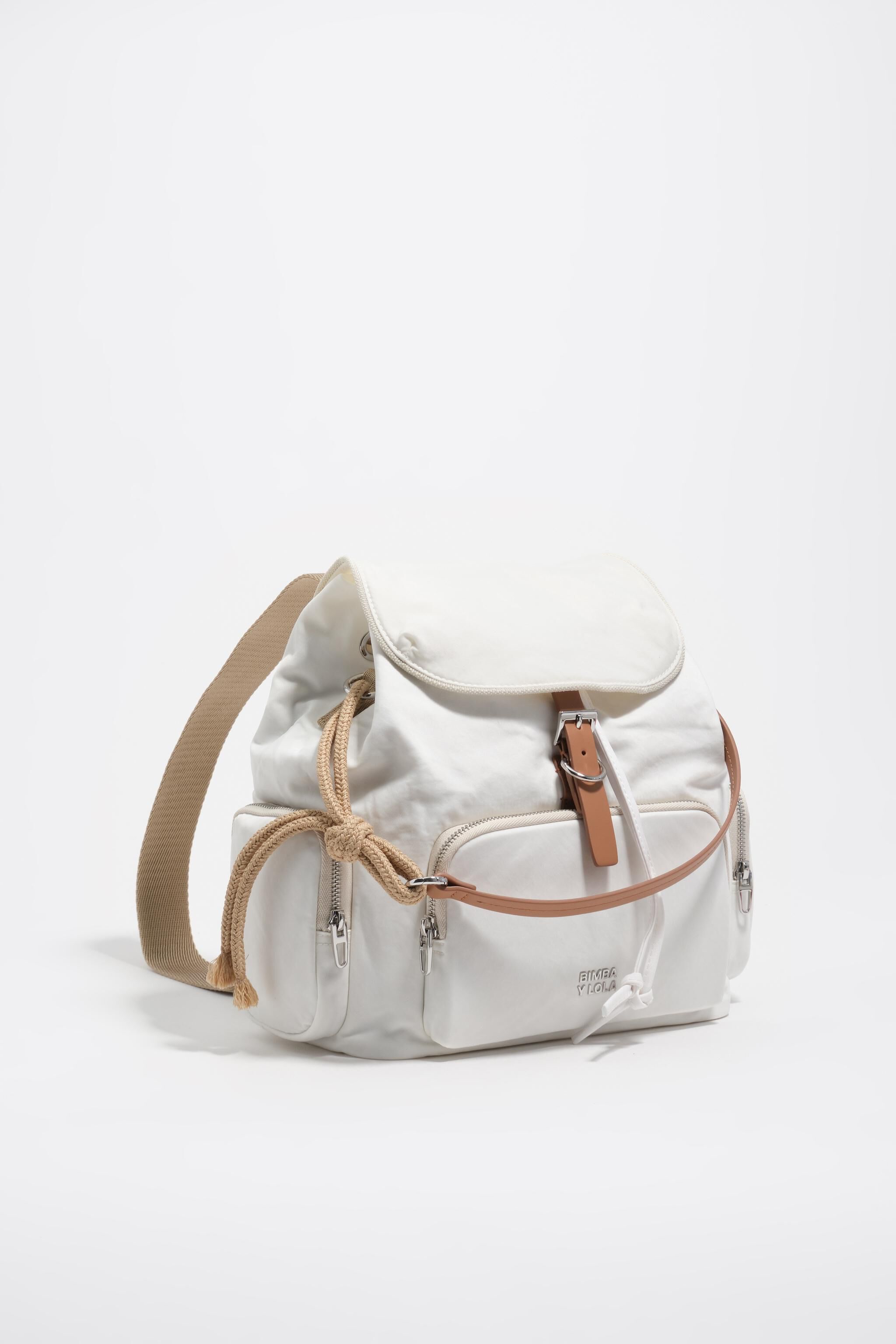 Mochila de bolsillo de nailon blanco