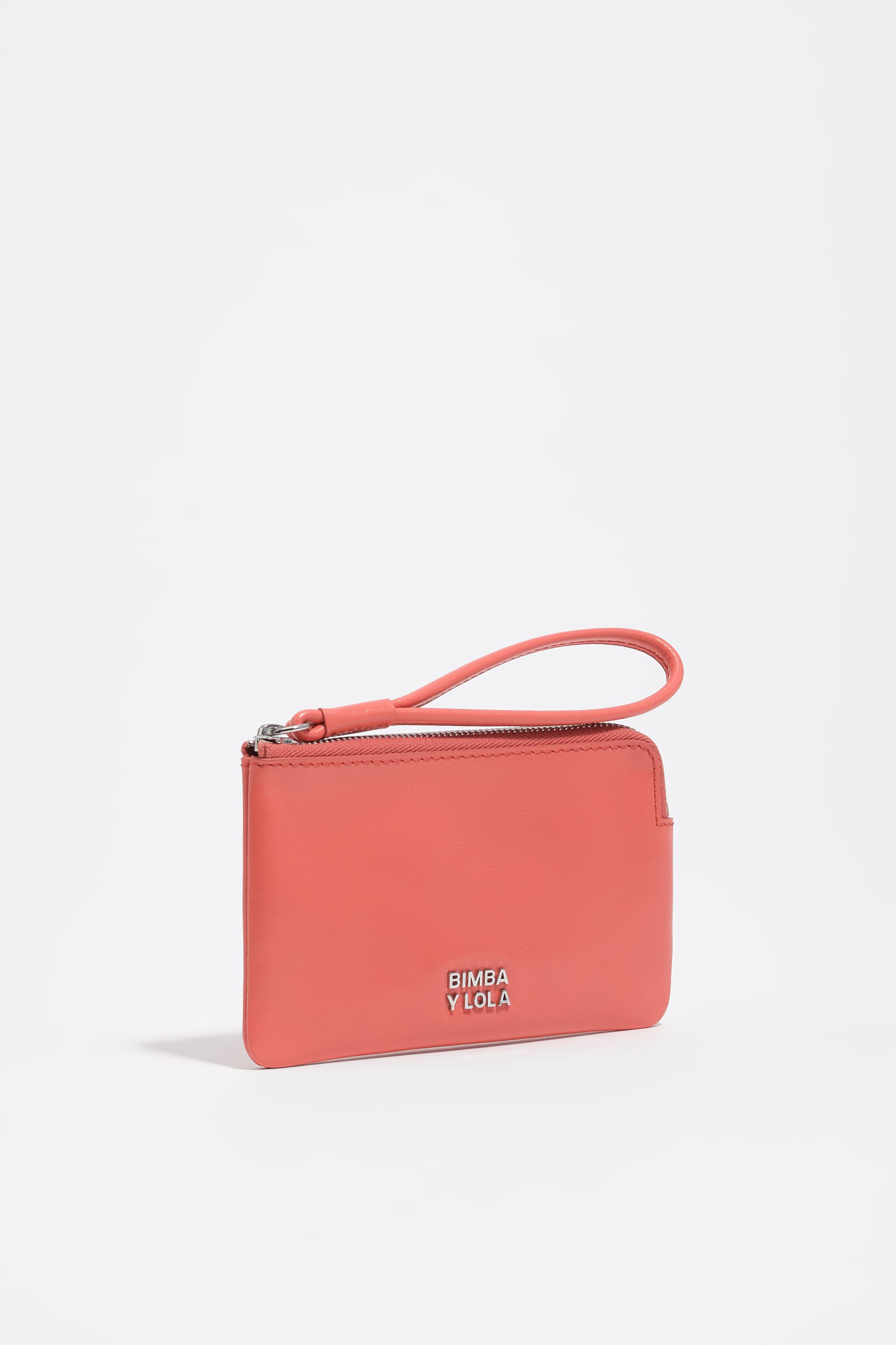 Monedero de cuero coral