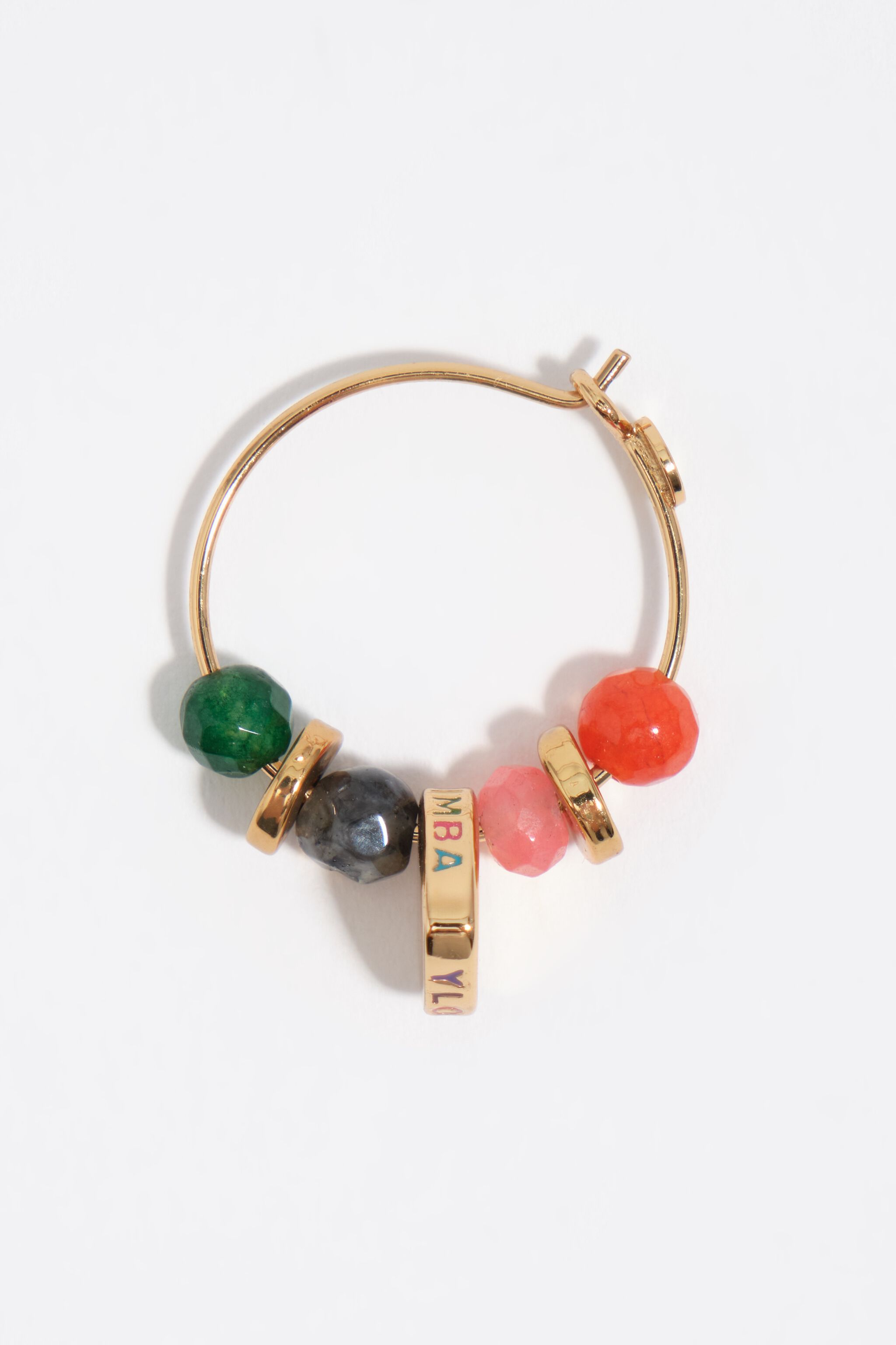Aretes de aro con piedras de corazón