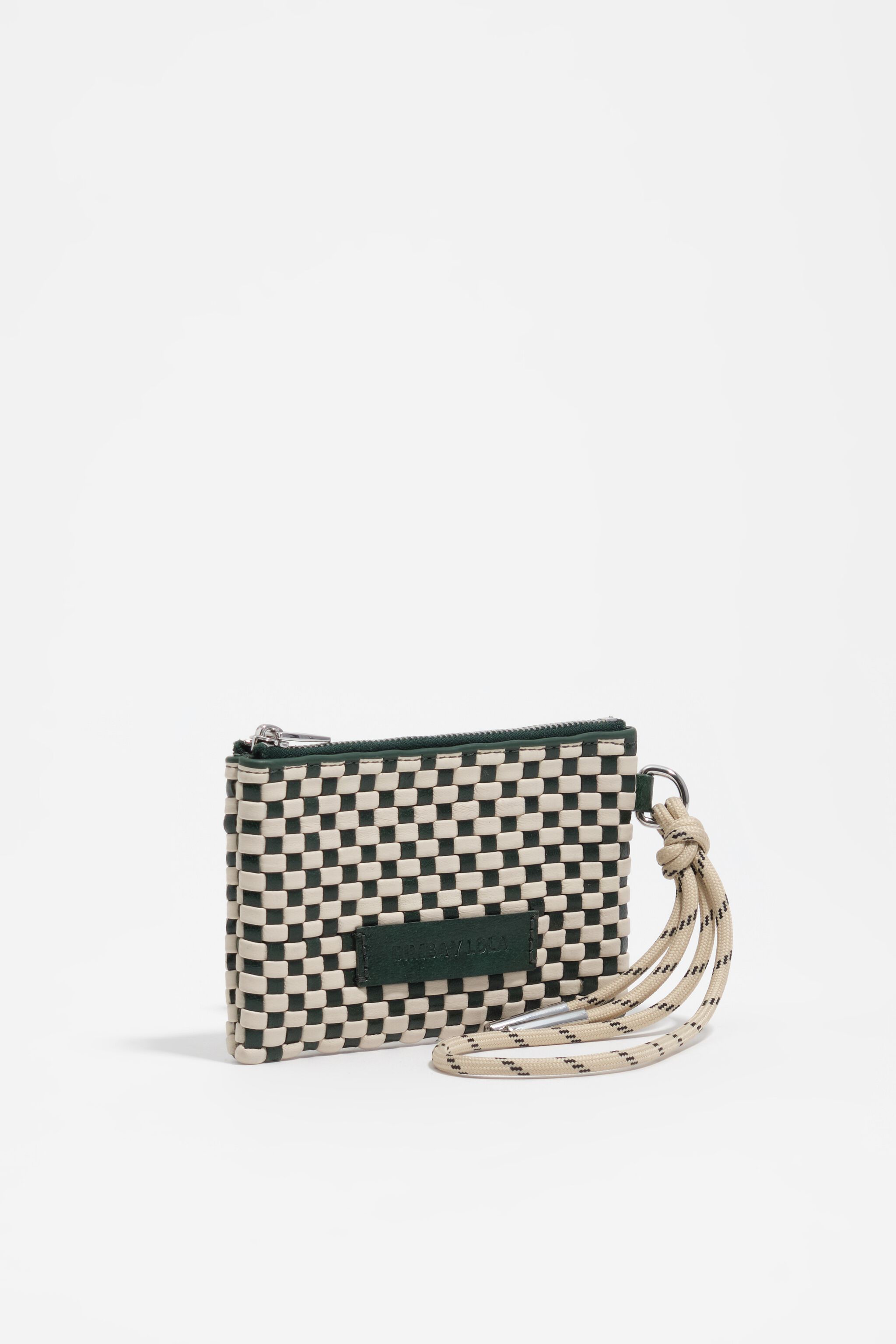 Monedero de cuero verde oscuro
