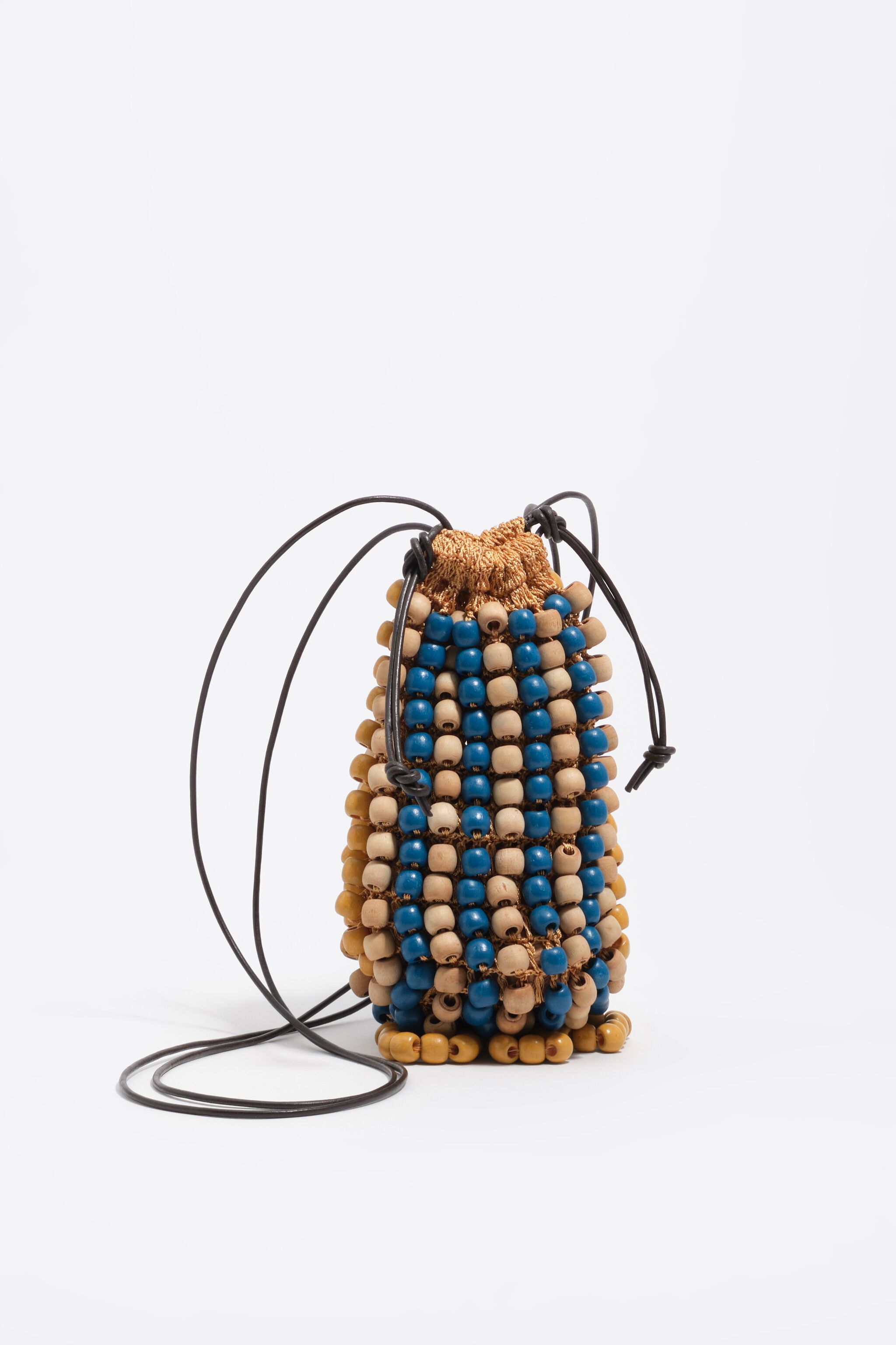 Bolso mini de ganchillo azul