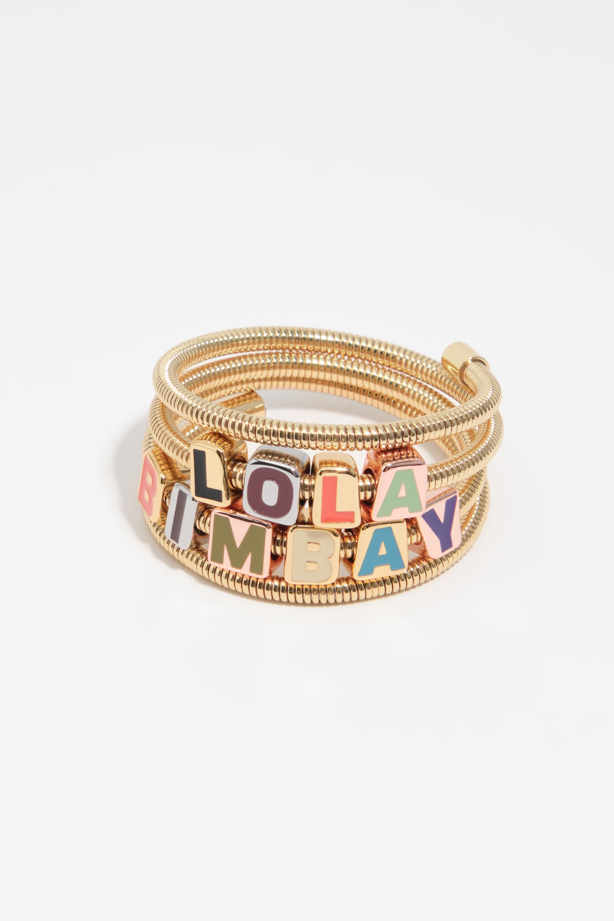 Pulsera espiral con logotipo de dados multicolor