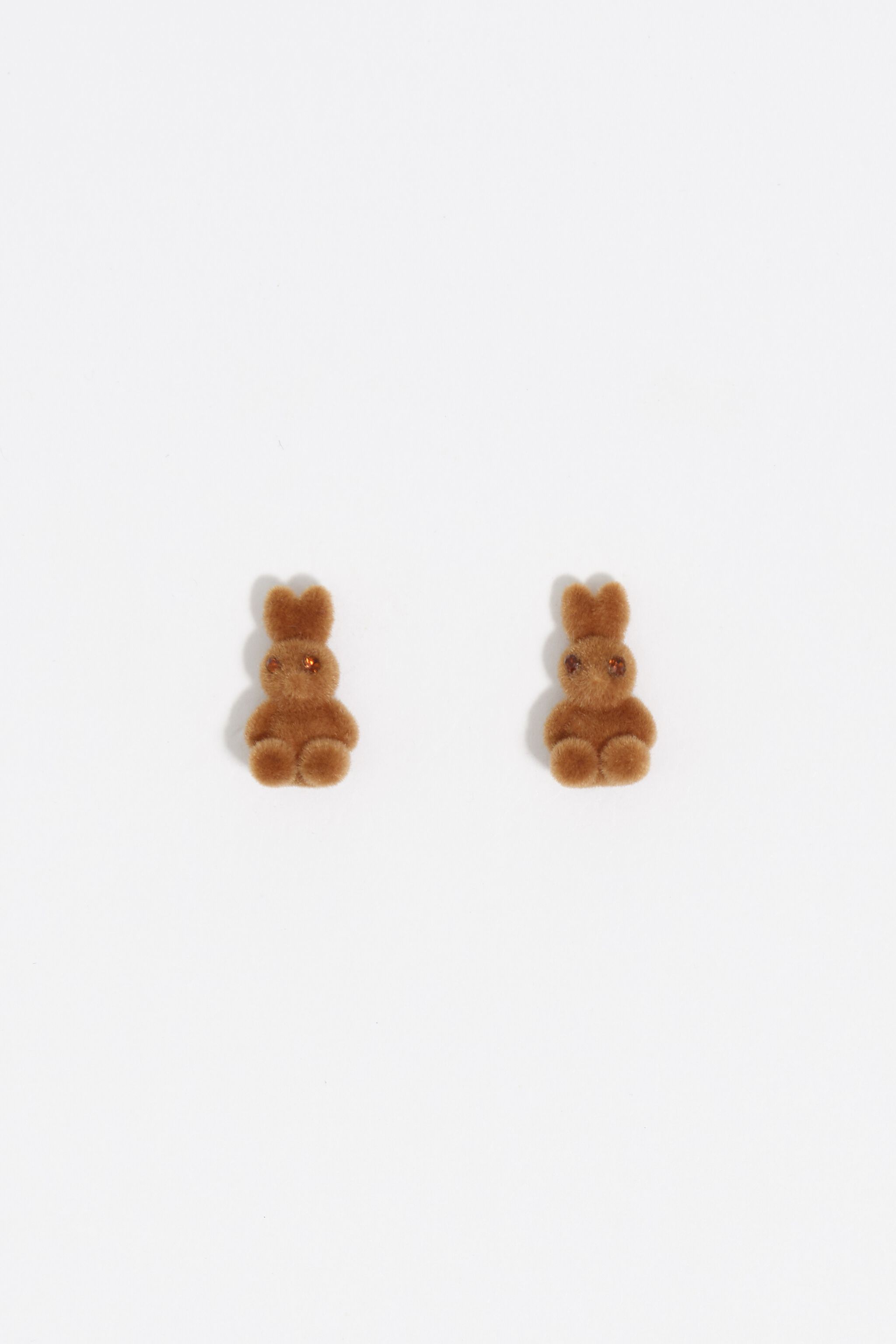 Auriculares con forma de conejo acolchado marrón