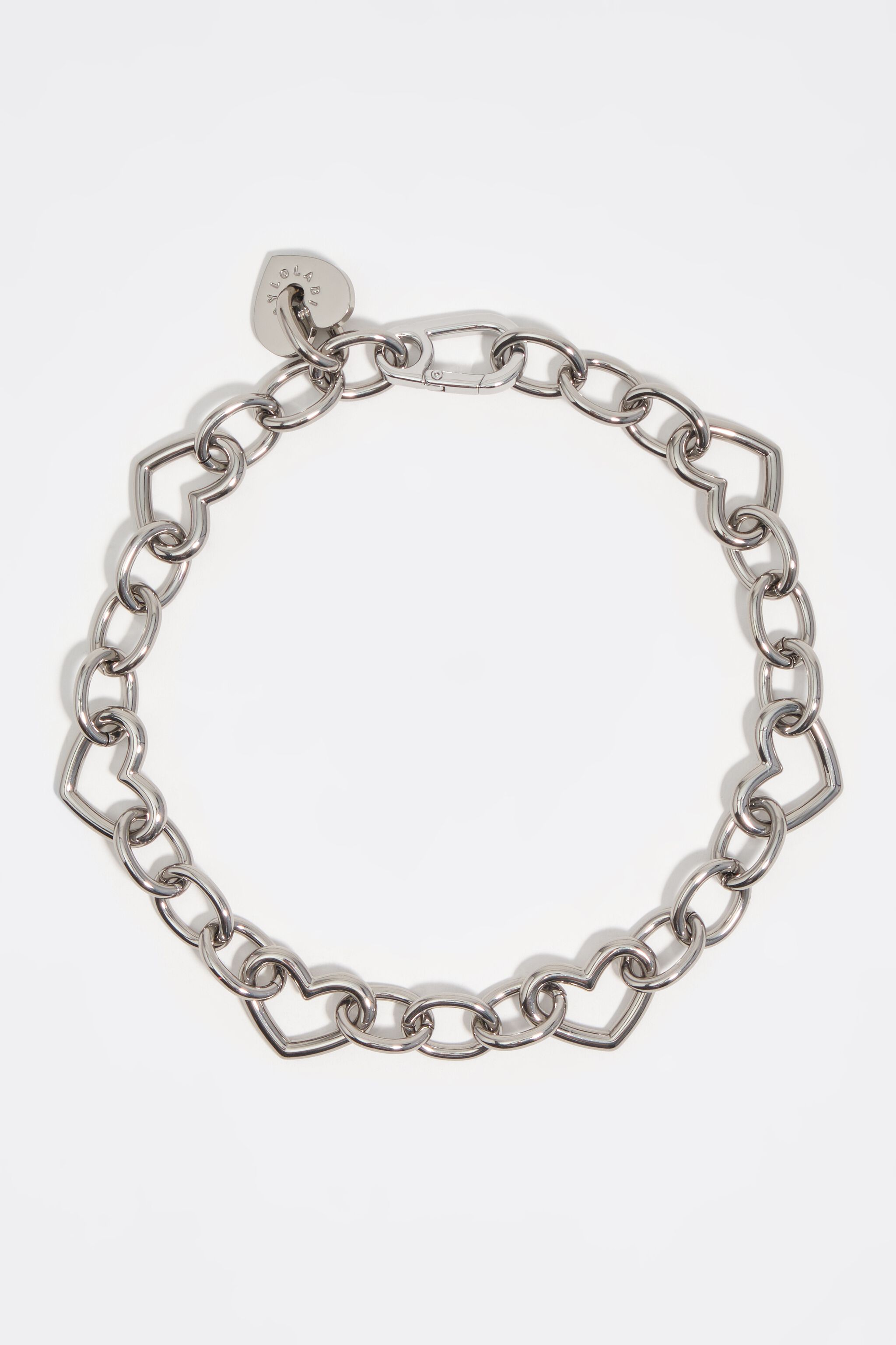 Collar de cadena con corazón de plata