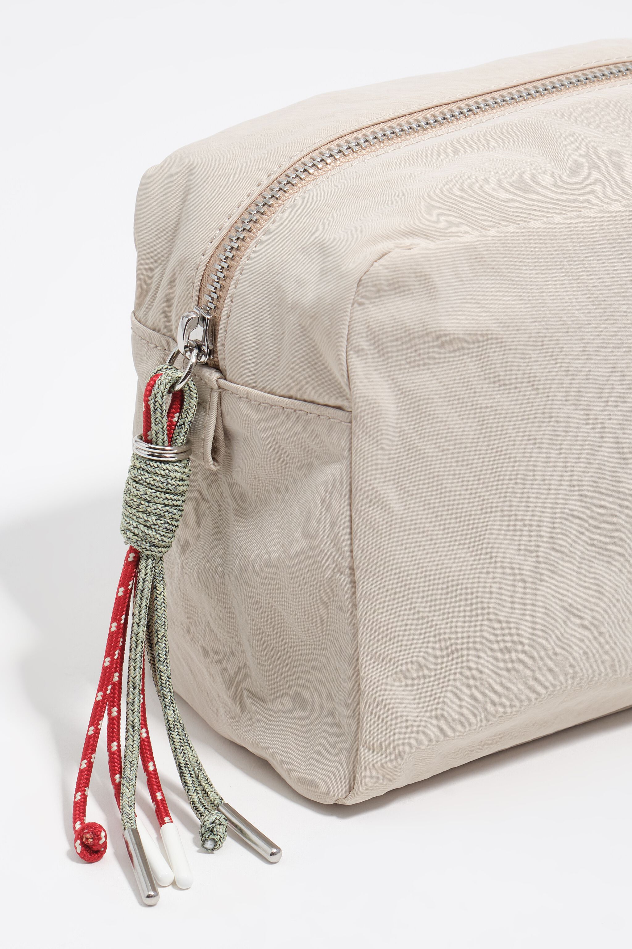 Estuche de maquillaje de nylon blanco de piedra grande