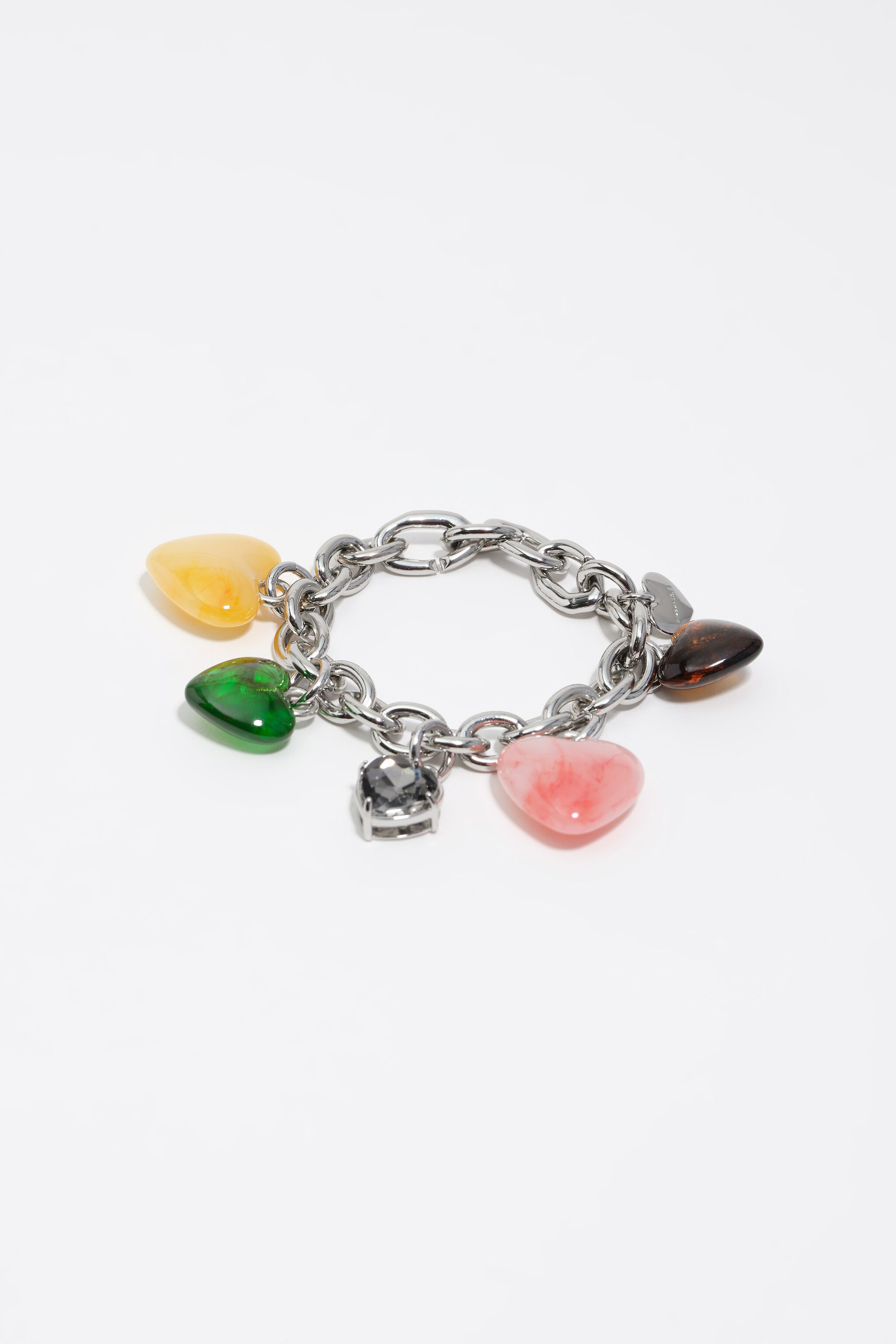 Pulsera de corazones de resina multicolor