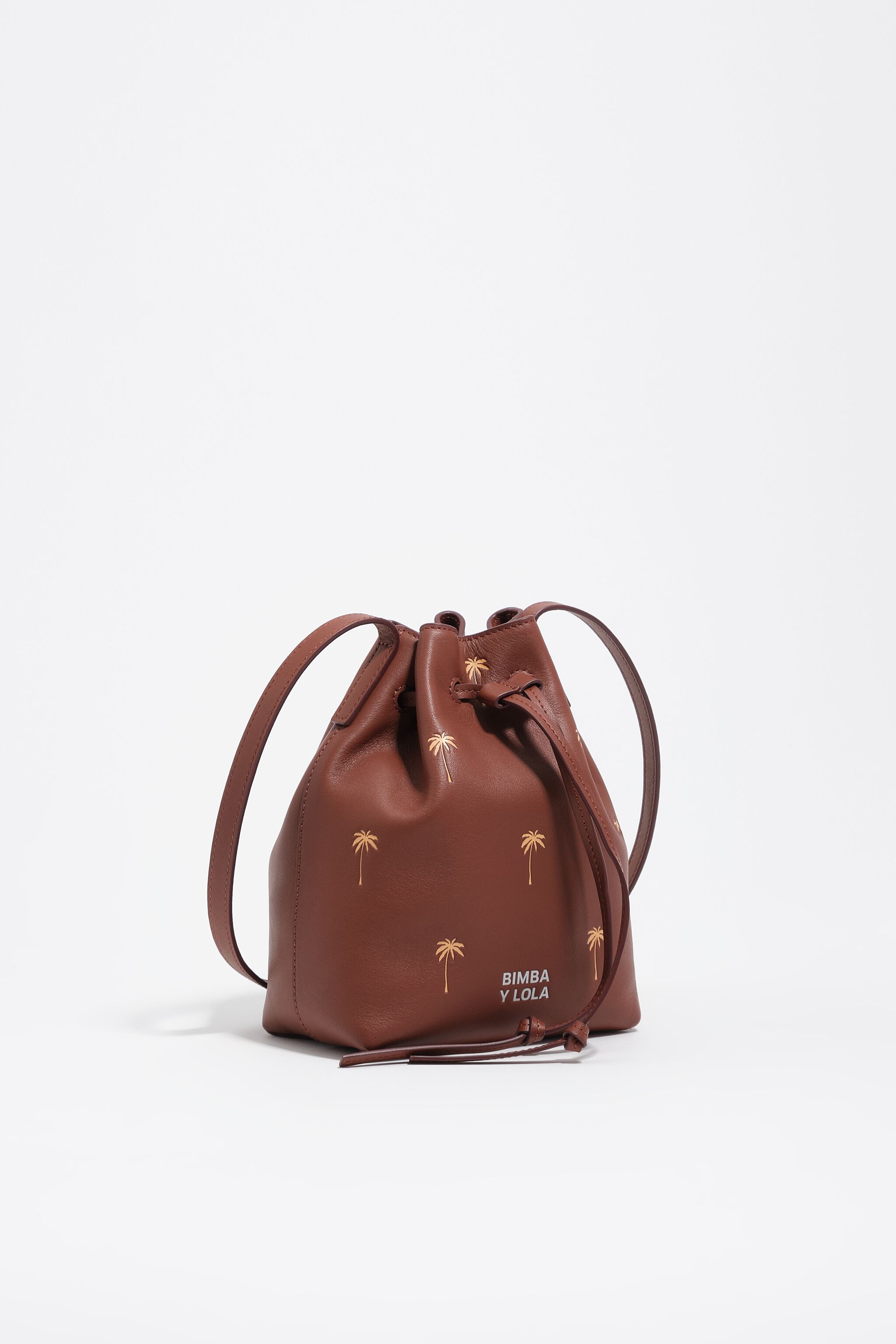 Bolso bandolera Carlino de cuero de nuez Small Palms