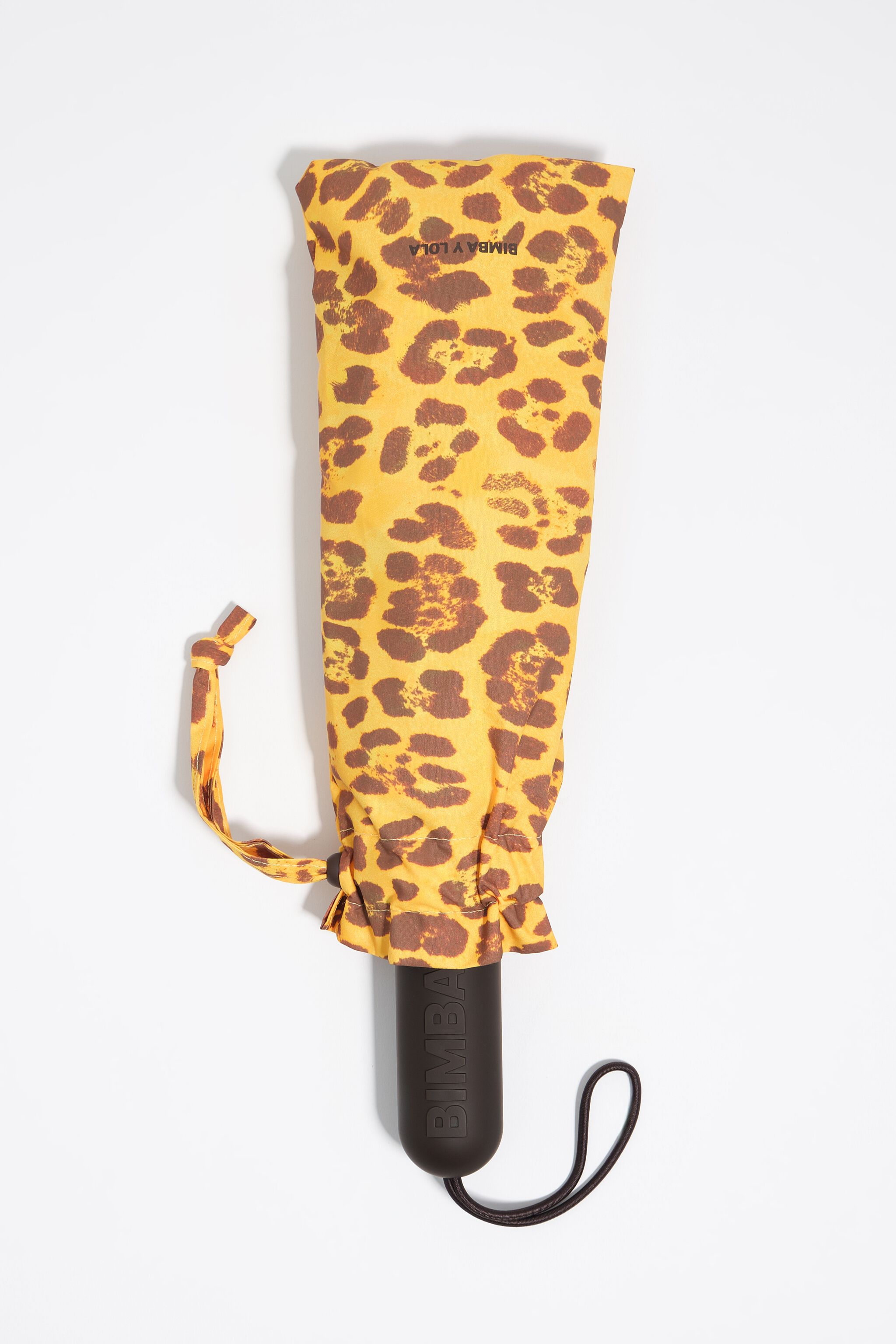 Paraguas con estampado de leopardo amarillo
