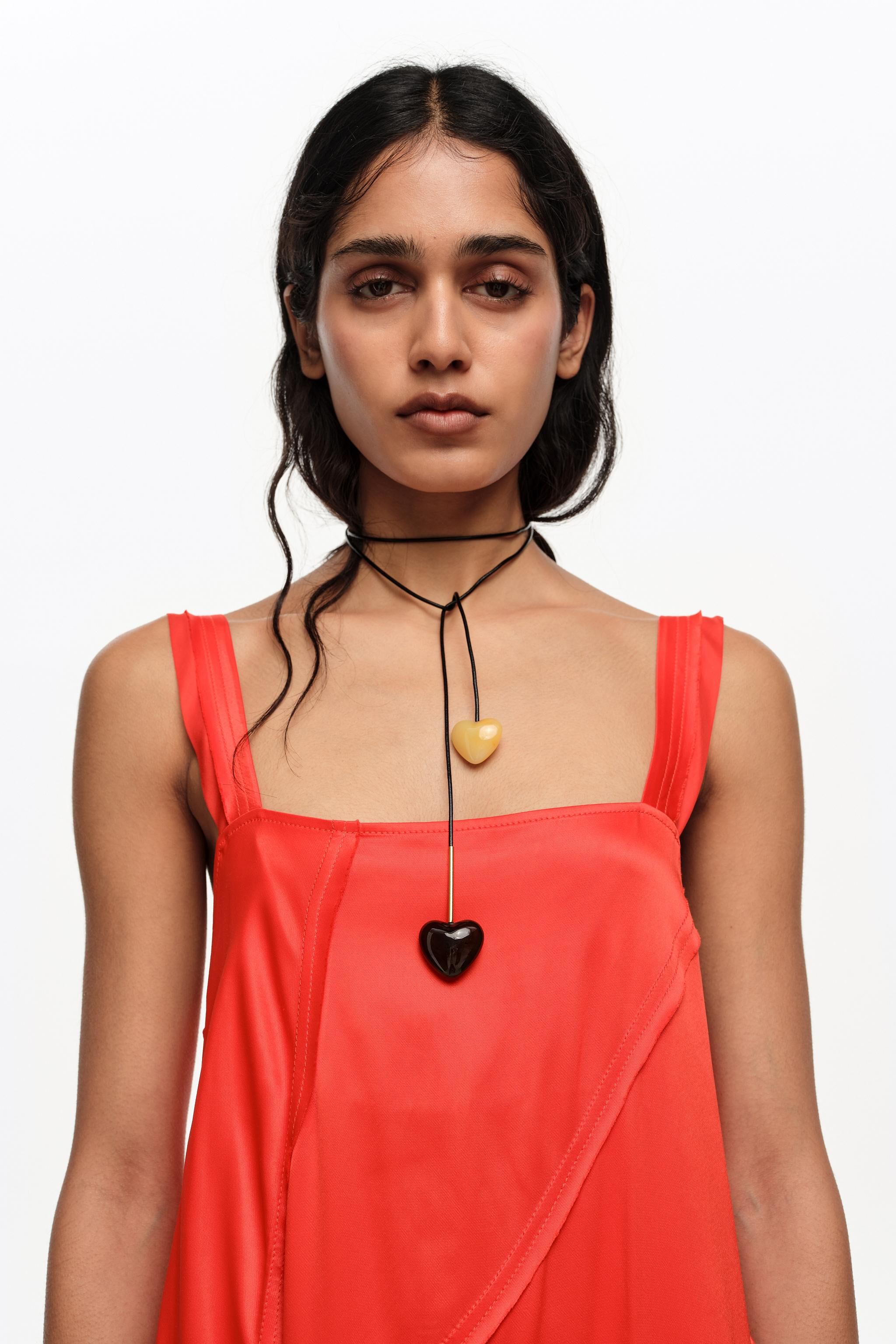 Vestido rojo A-line con vuelo
