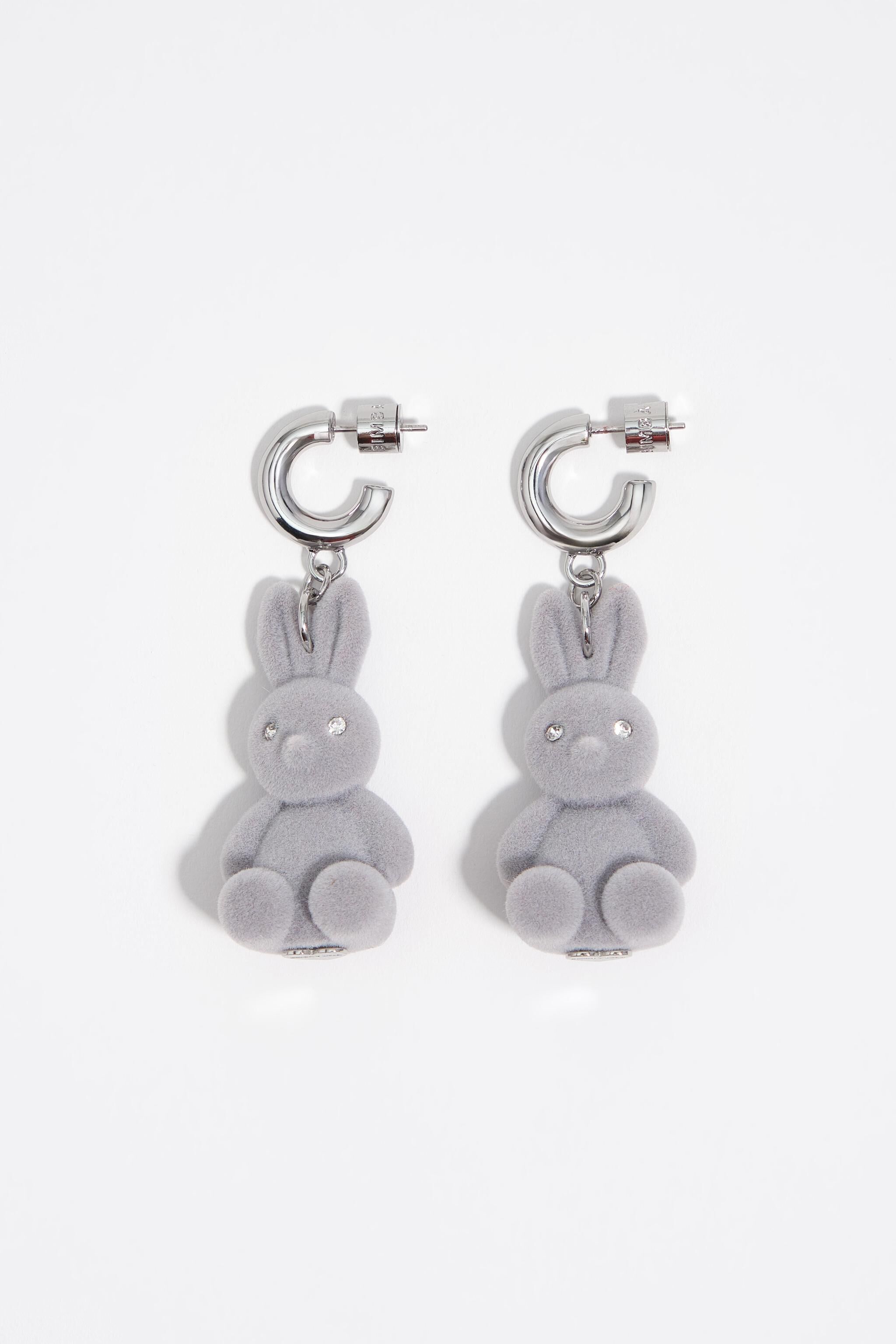 Aros de conejo acolchado gris