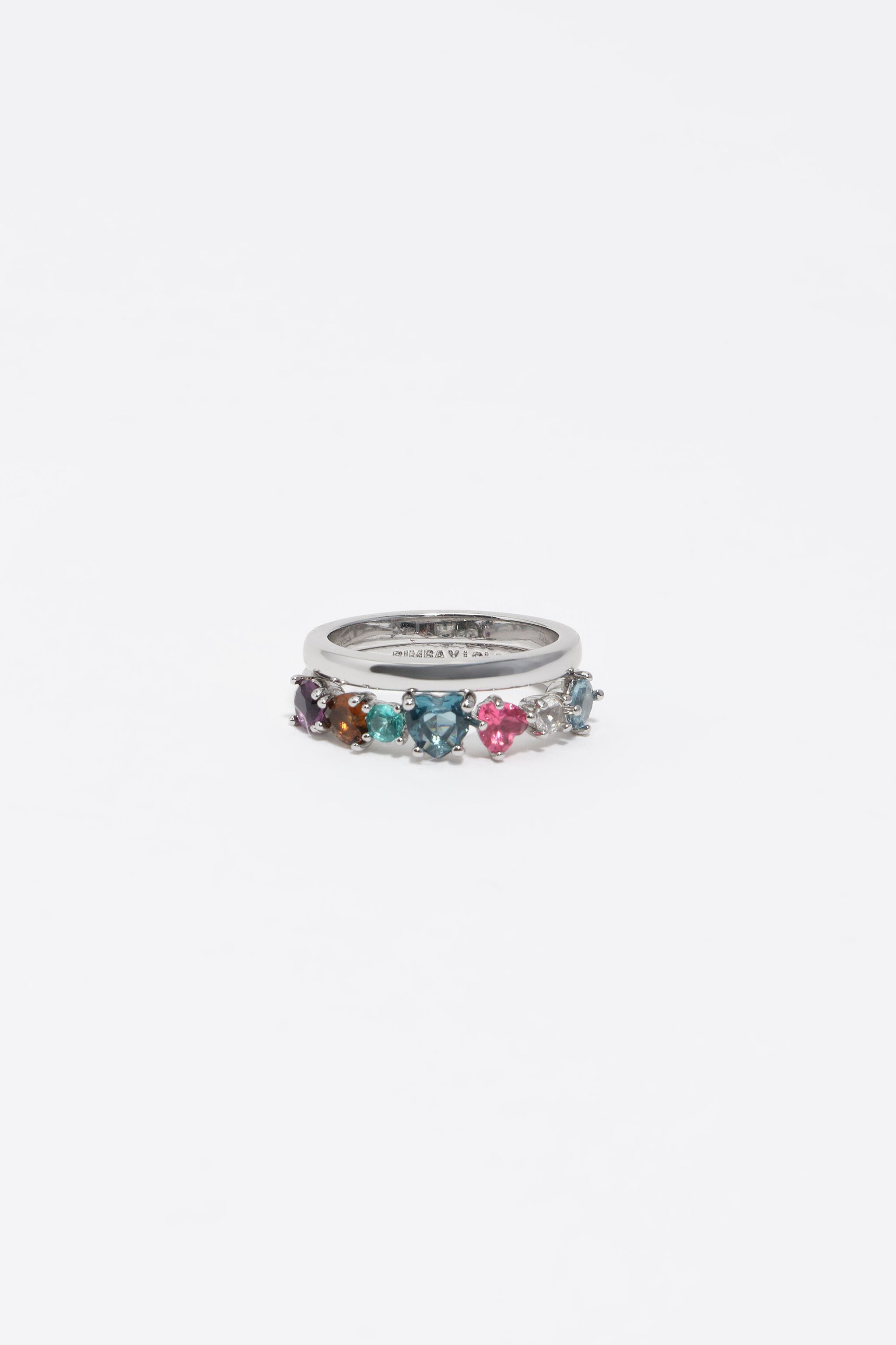 Conjunto de 2 anillos de cristal en forma de corazón