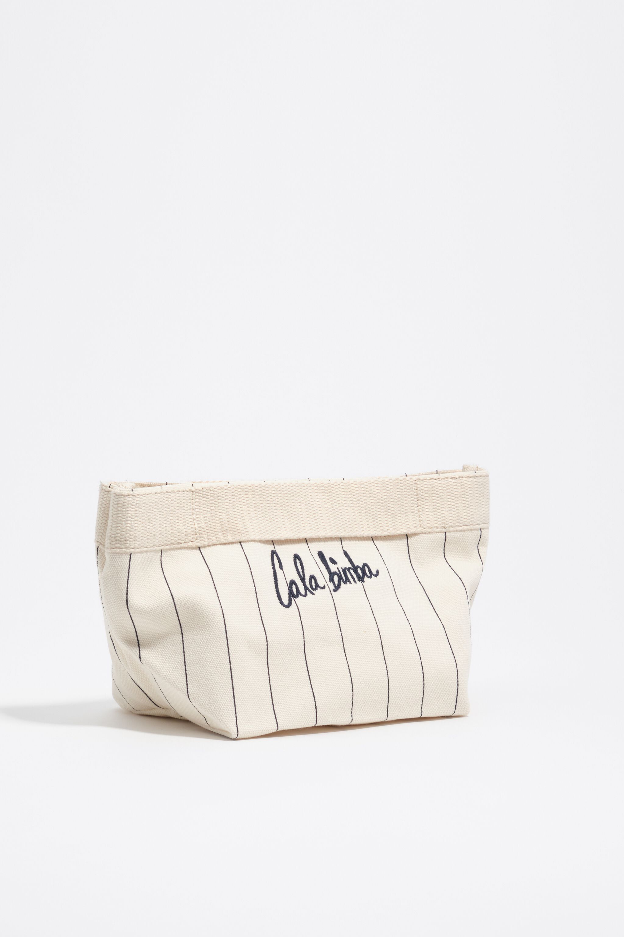 Estuche de maquillaje de algodón crudo grande