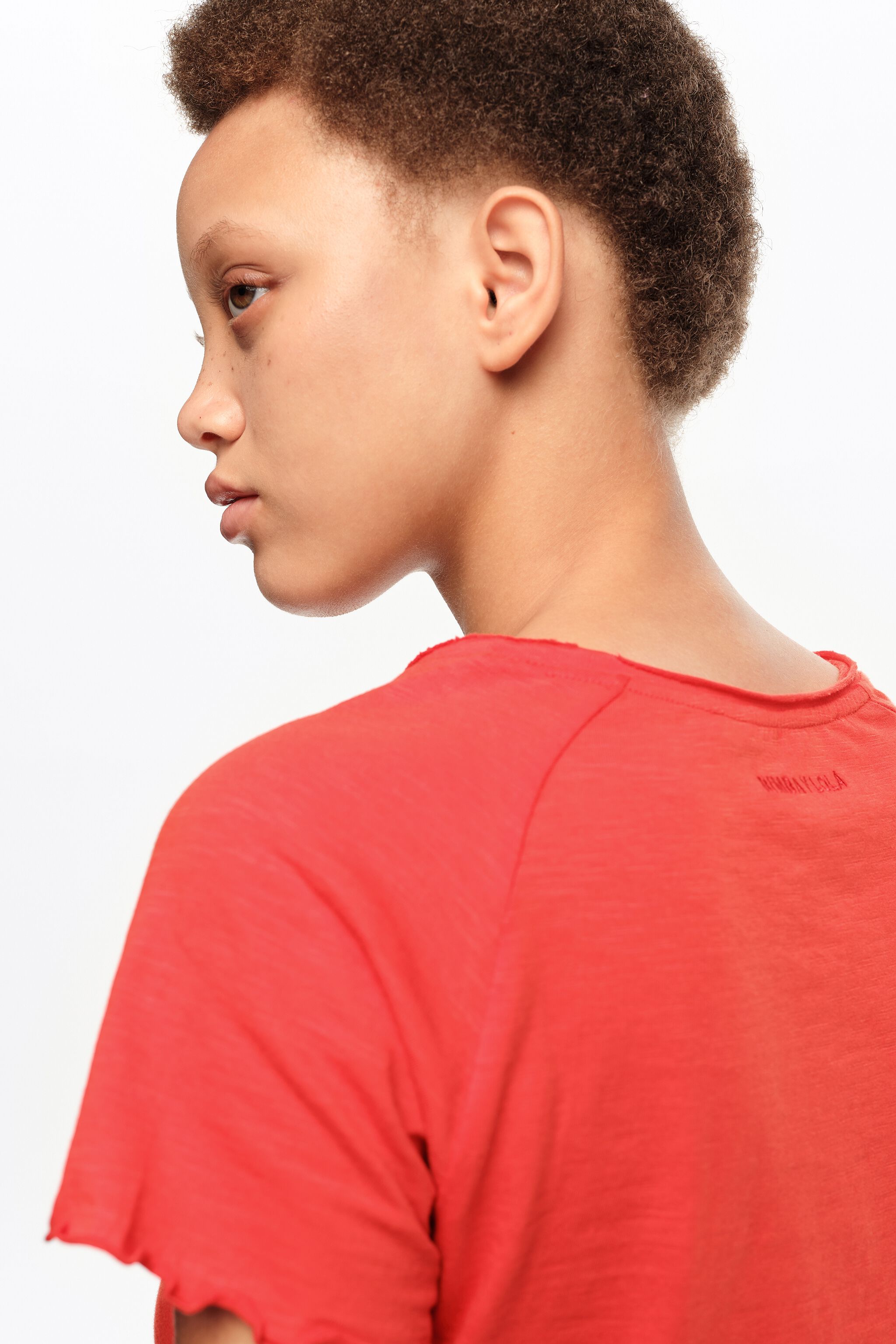 Camiseta ajustada de raglán roja