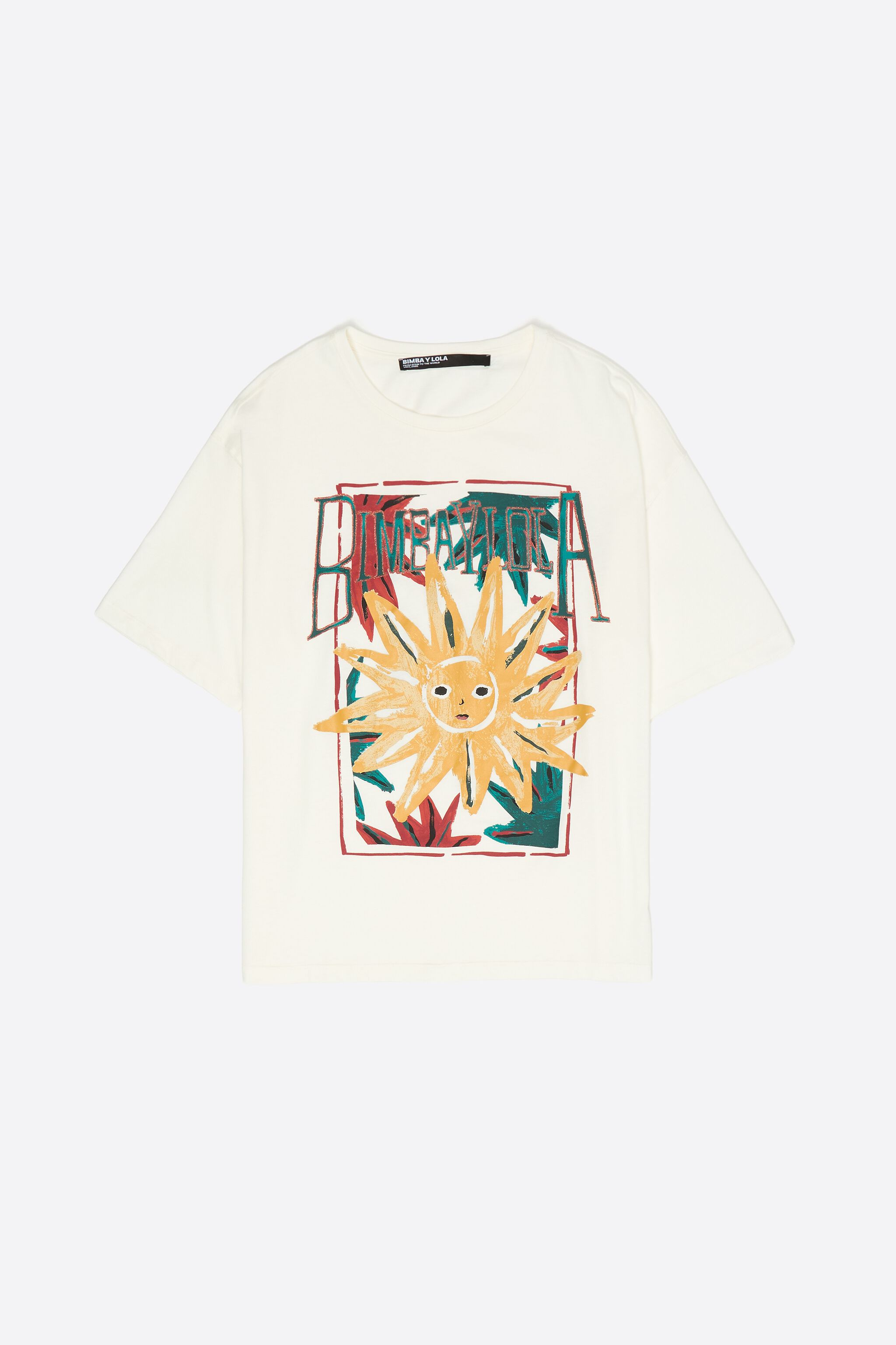 Camiseta con logo de sol ivory