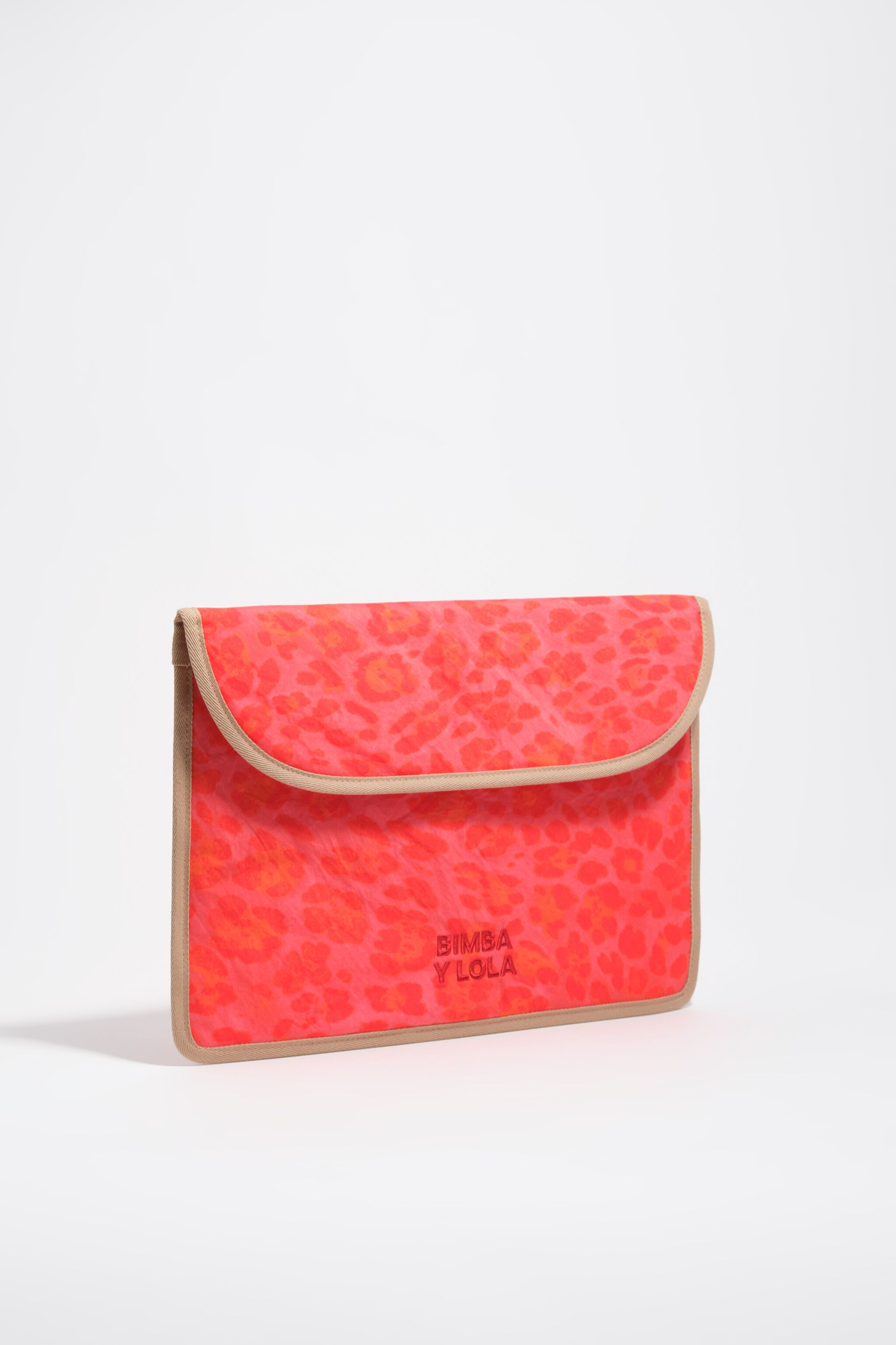 Funda para portátil de nailon con estampado de leopardo rosa