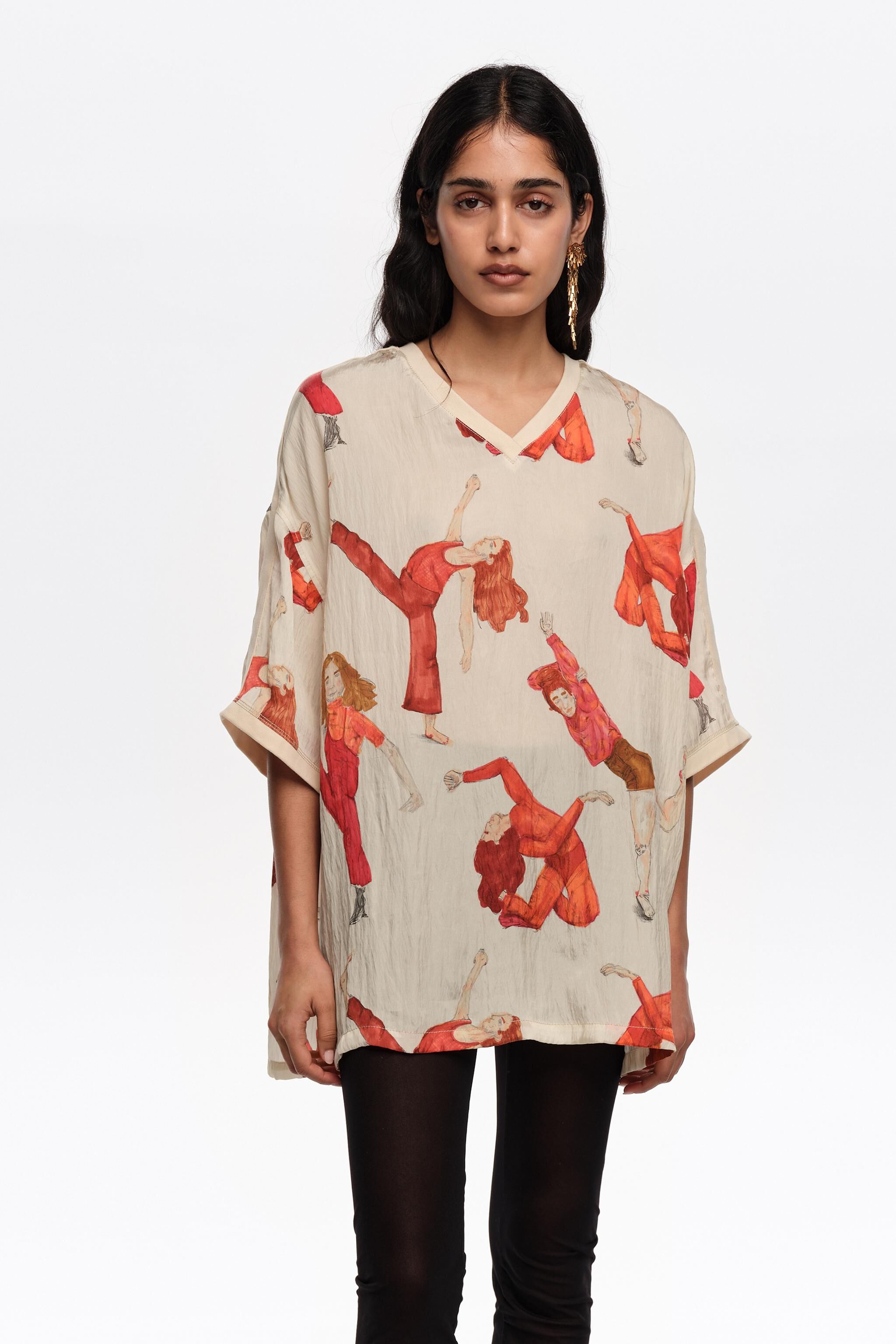 Camiseta oversize fluida para bailarines