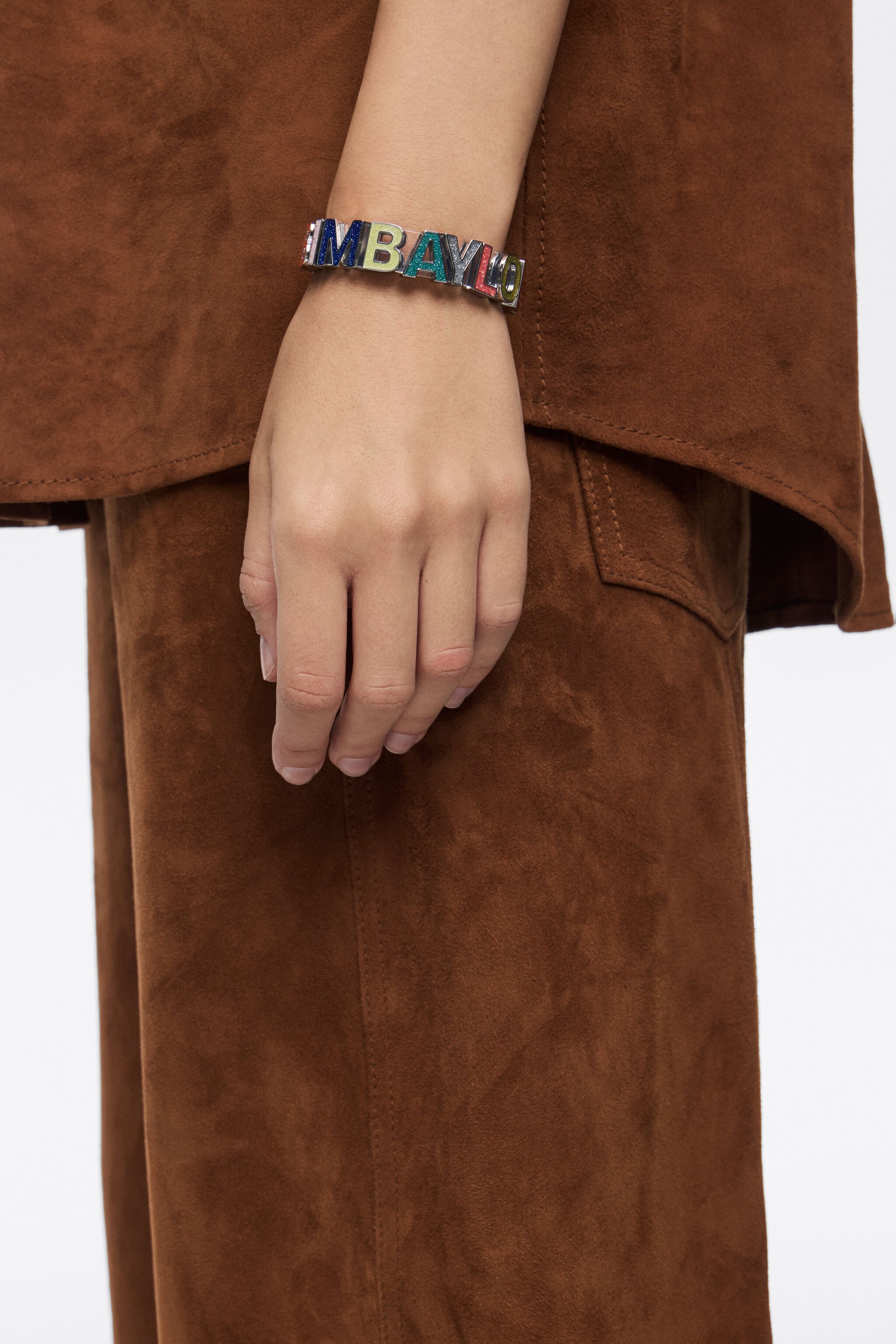 Pulsera de correa con logotipo brillante multicolor