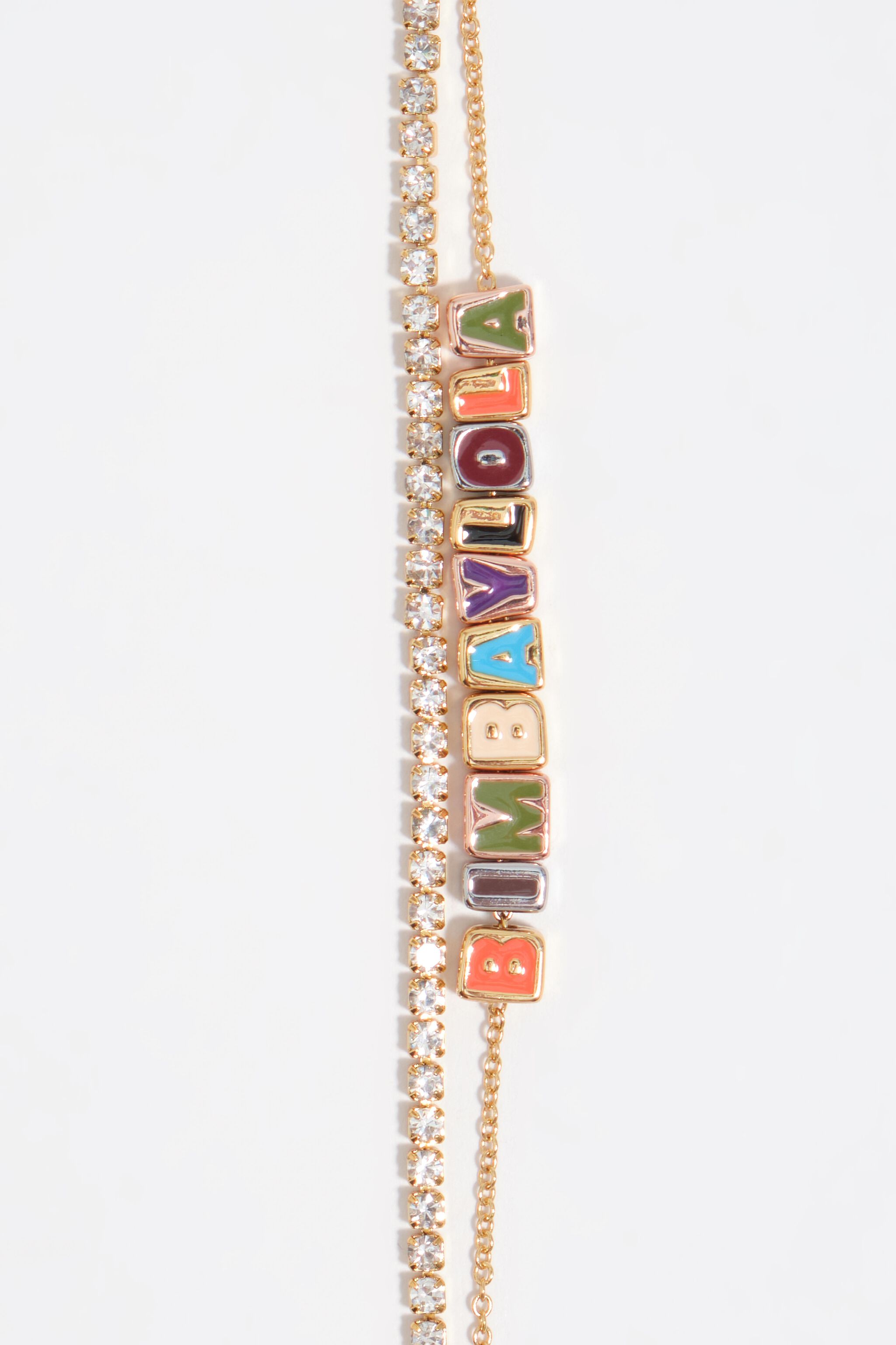 Collar doble con logo de dados multicolor