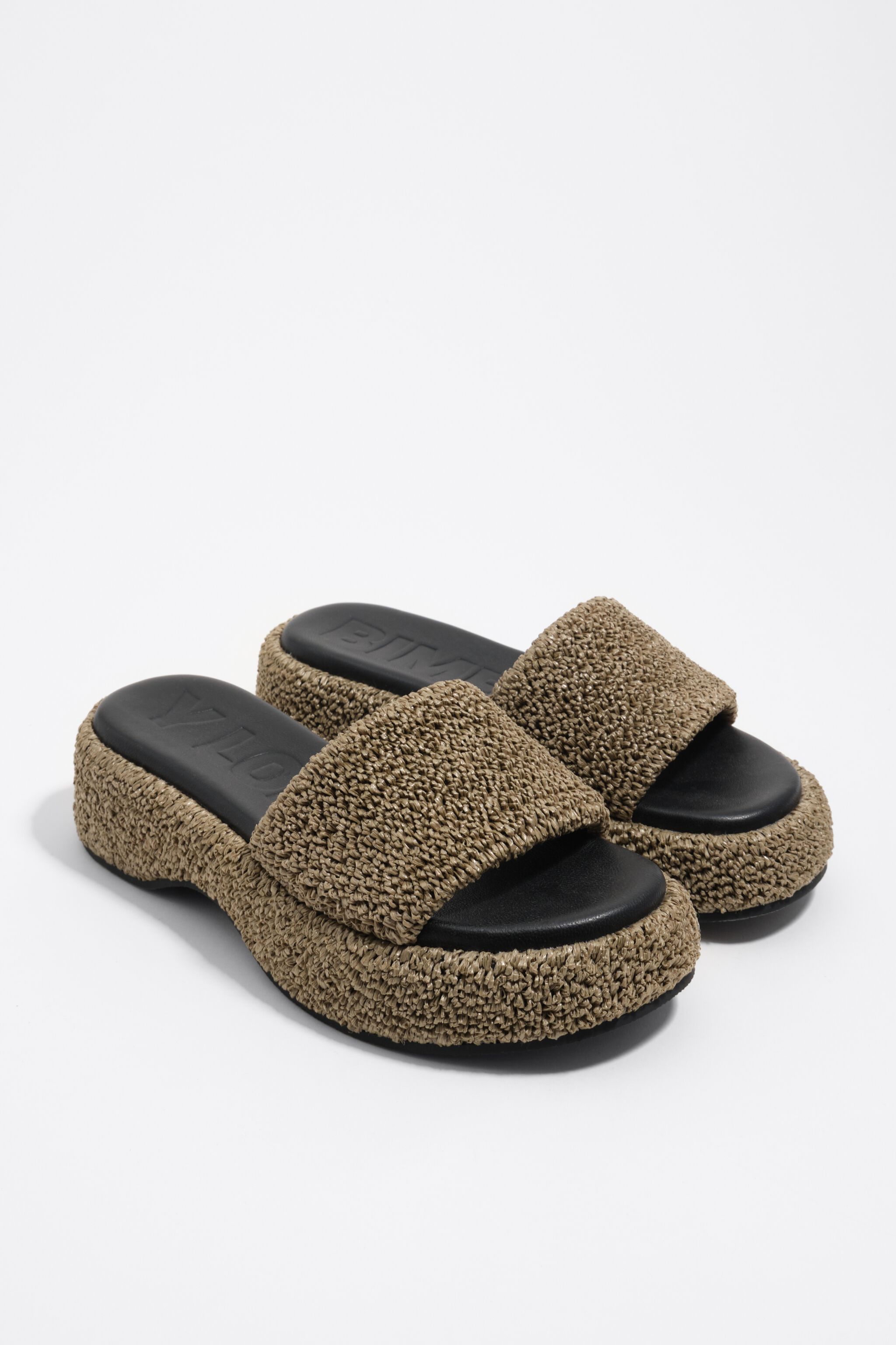 Sandal de plataforma de tela verde