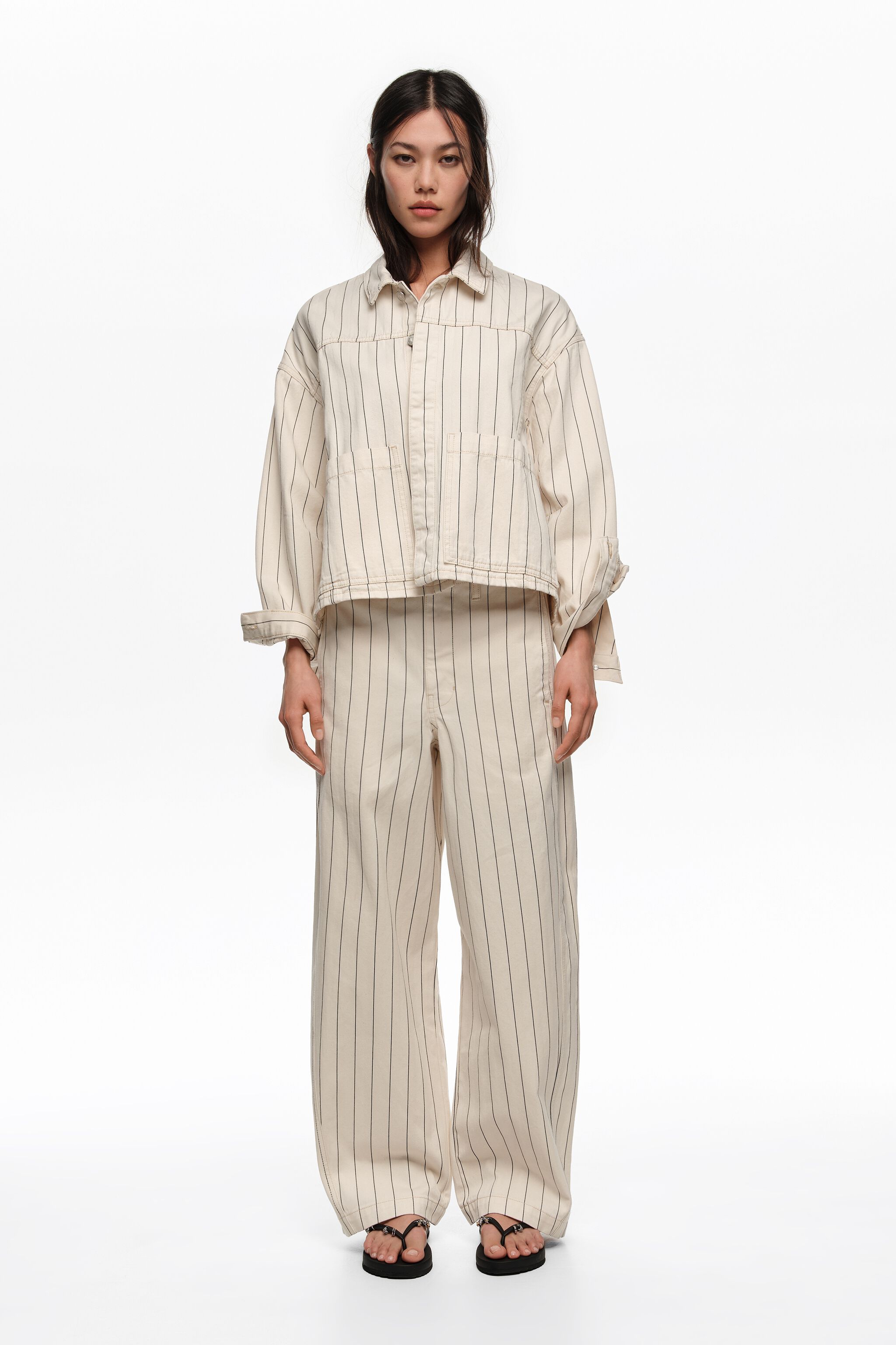 BARREL - Jeans blancos con rayas