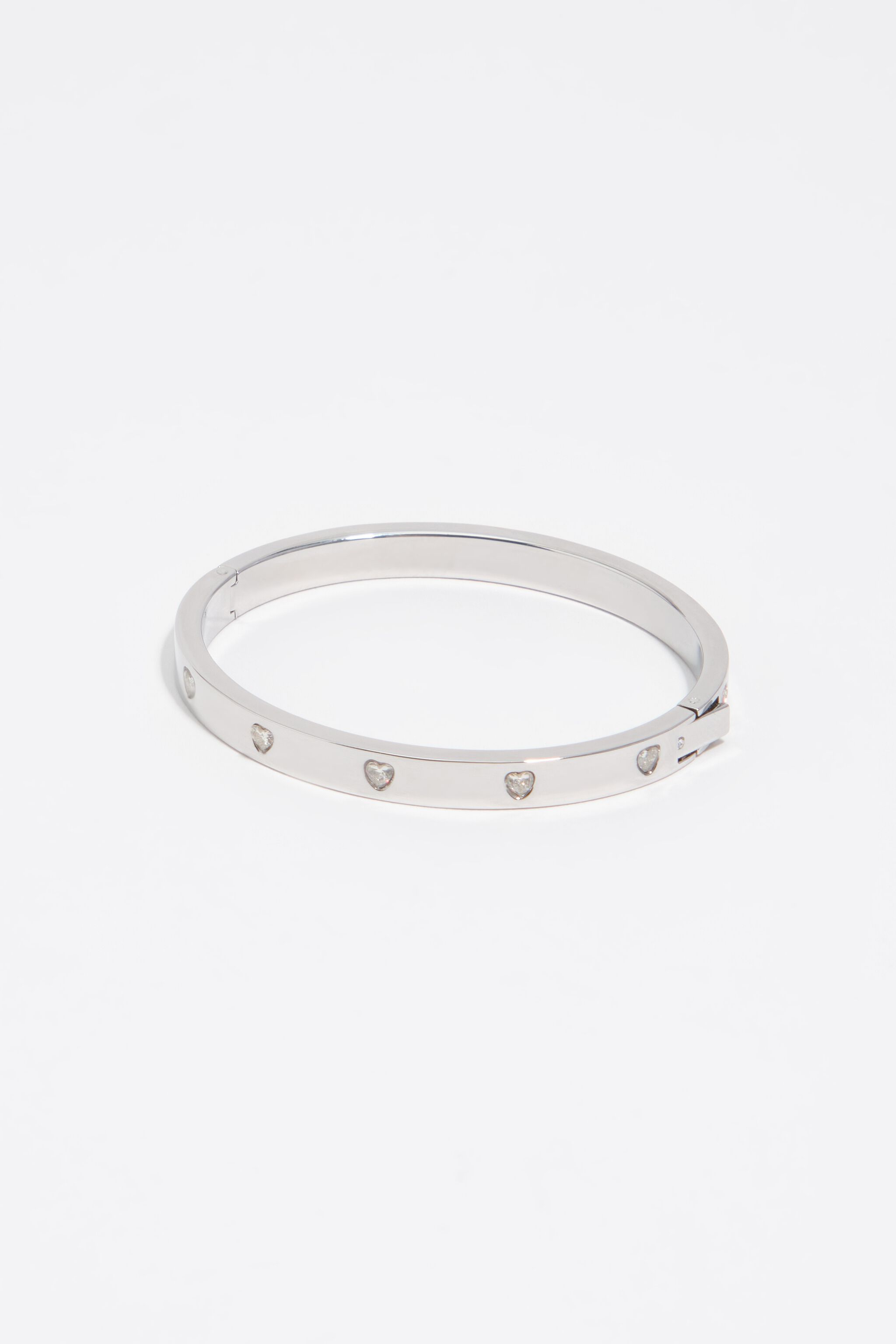 Pulsera de cristal con corazón de plata