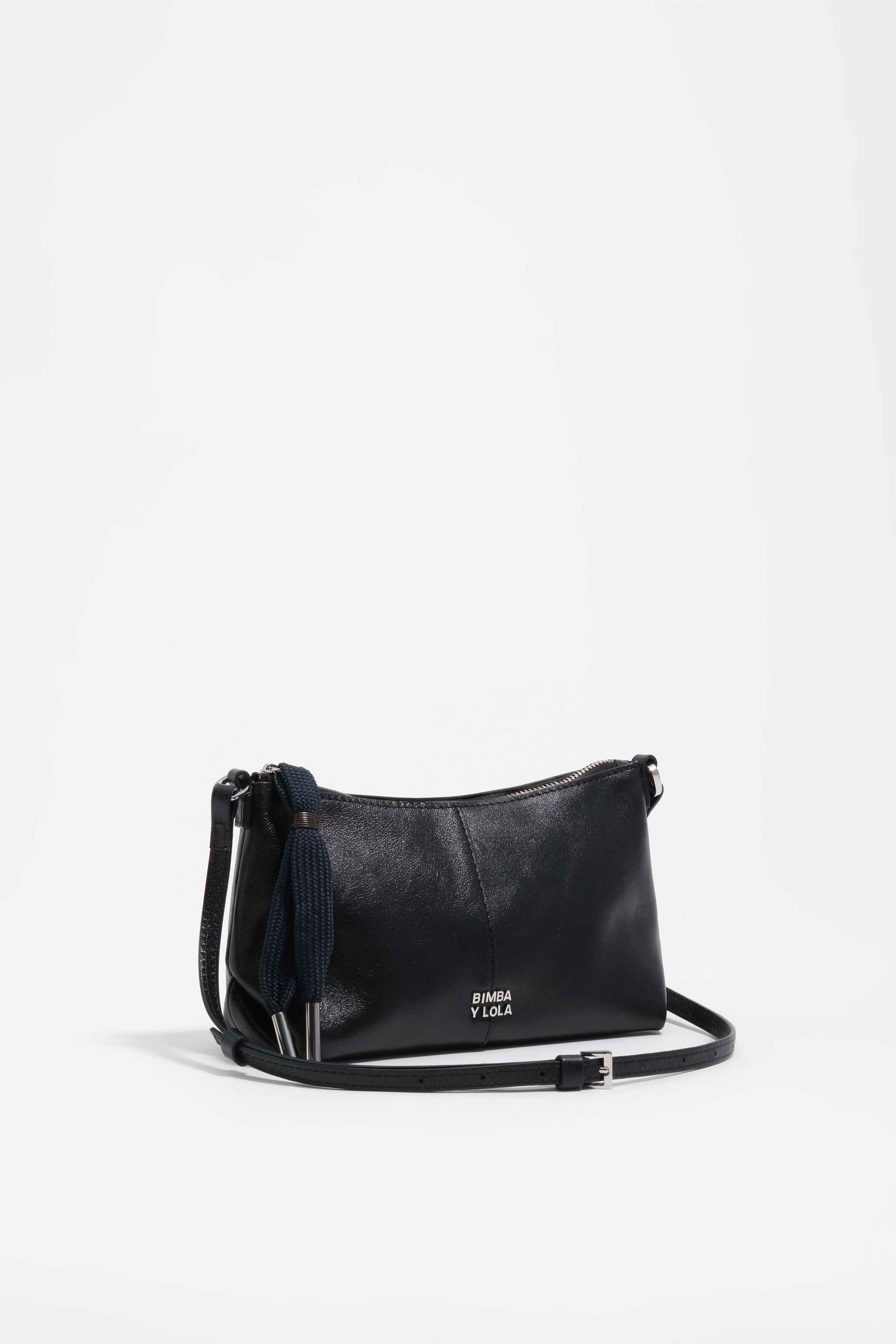 Bolso cruzado mini de cuero negro