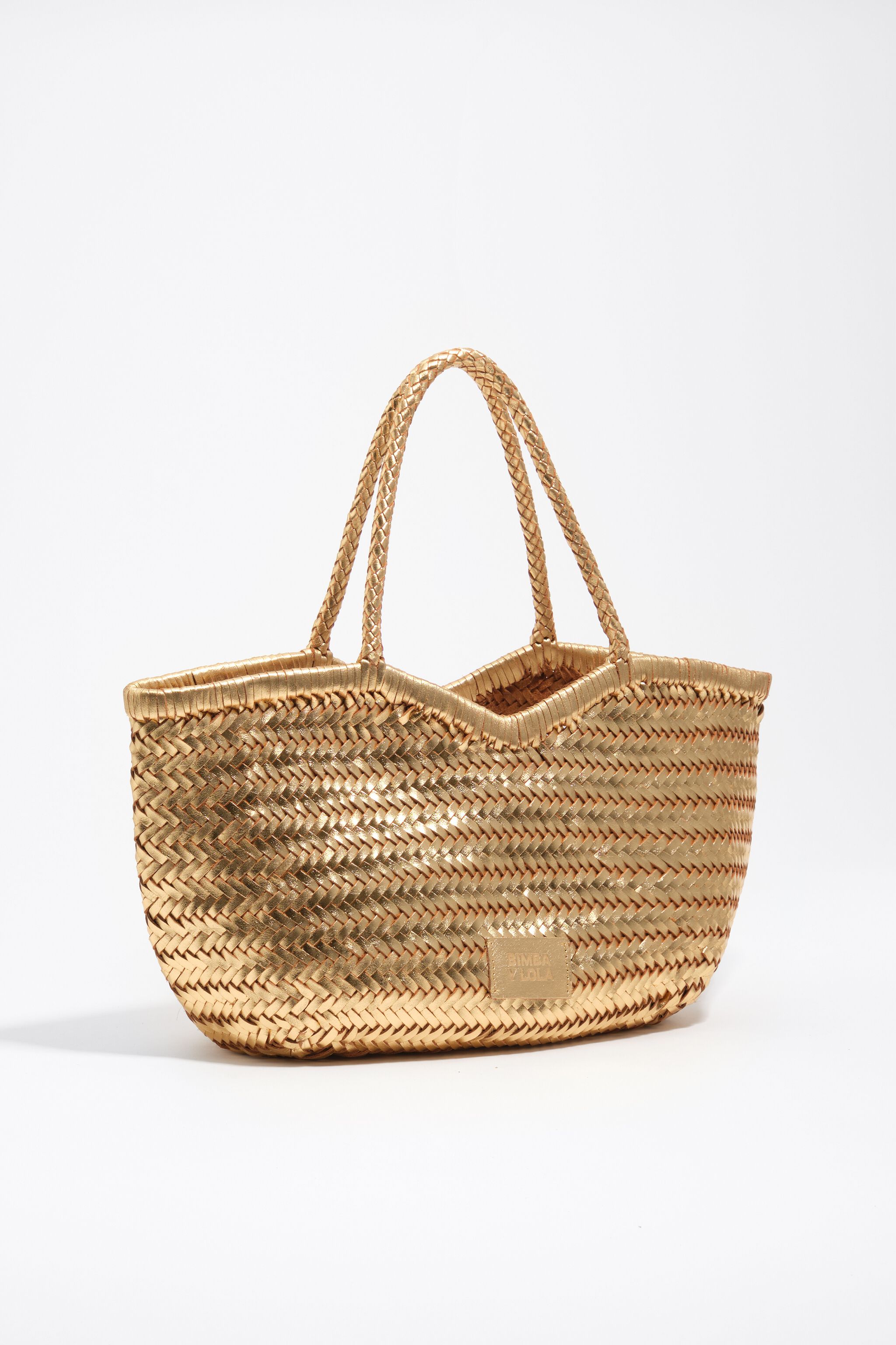 Bolso bandolera de cuero con trenza dorada