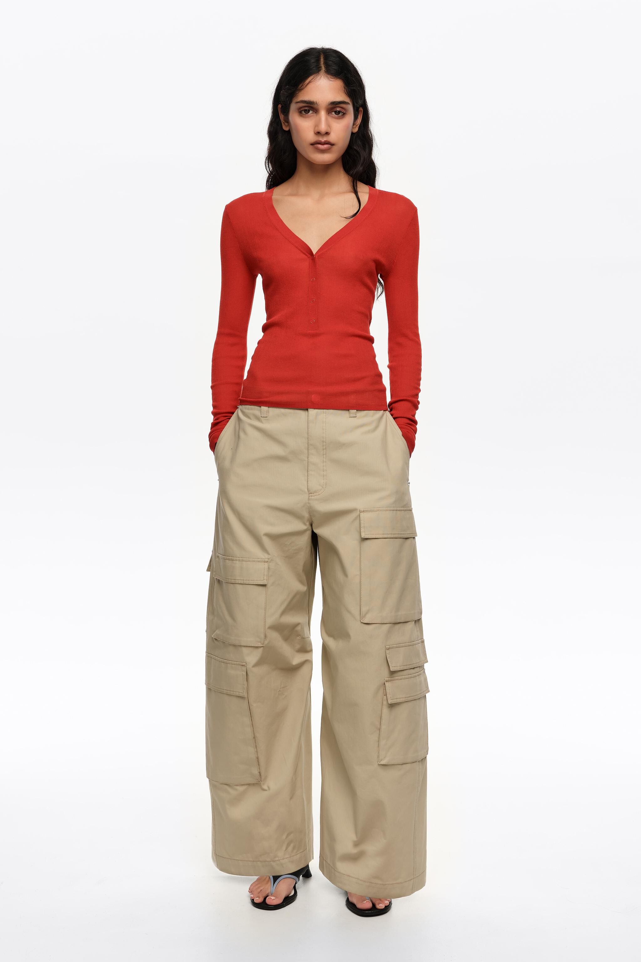 Pantalones de algodón multi bolsillos