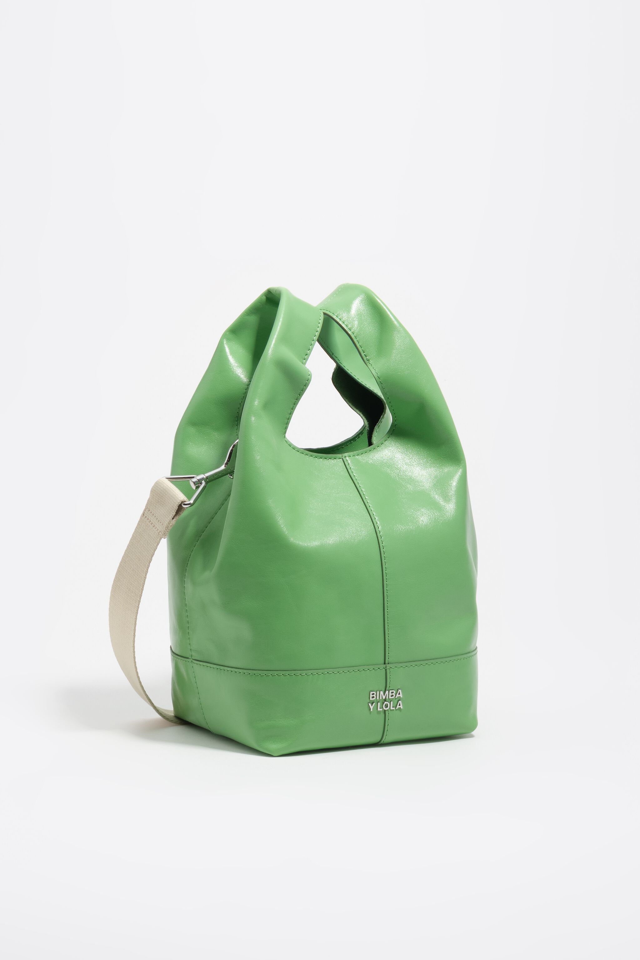 Bolso papel de cuero esmeralda mediano