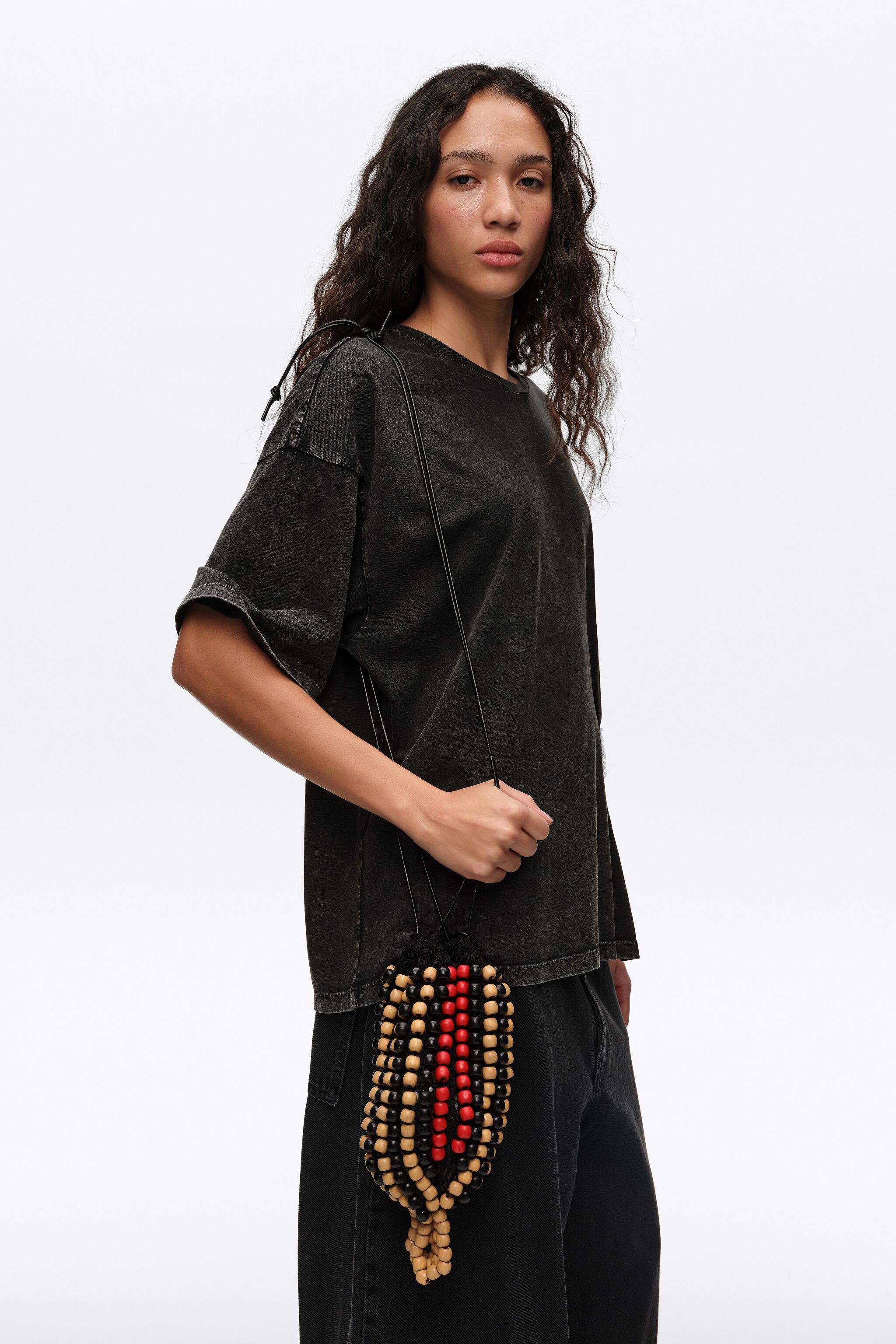 Bolso mini de encaje negro