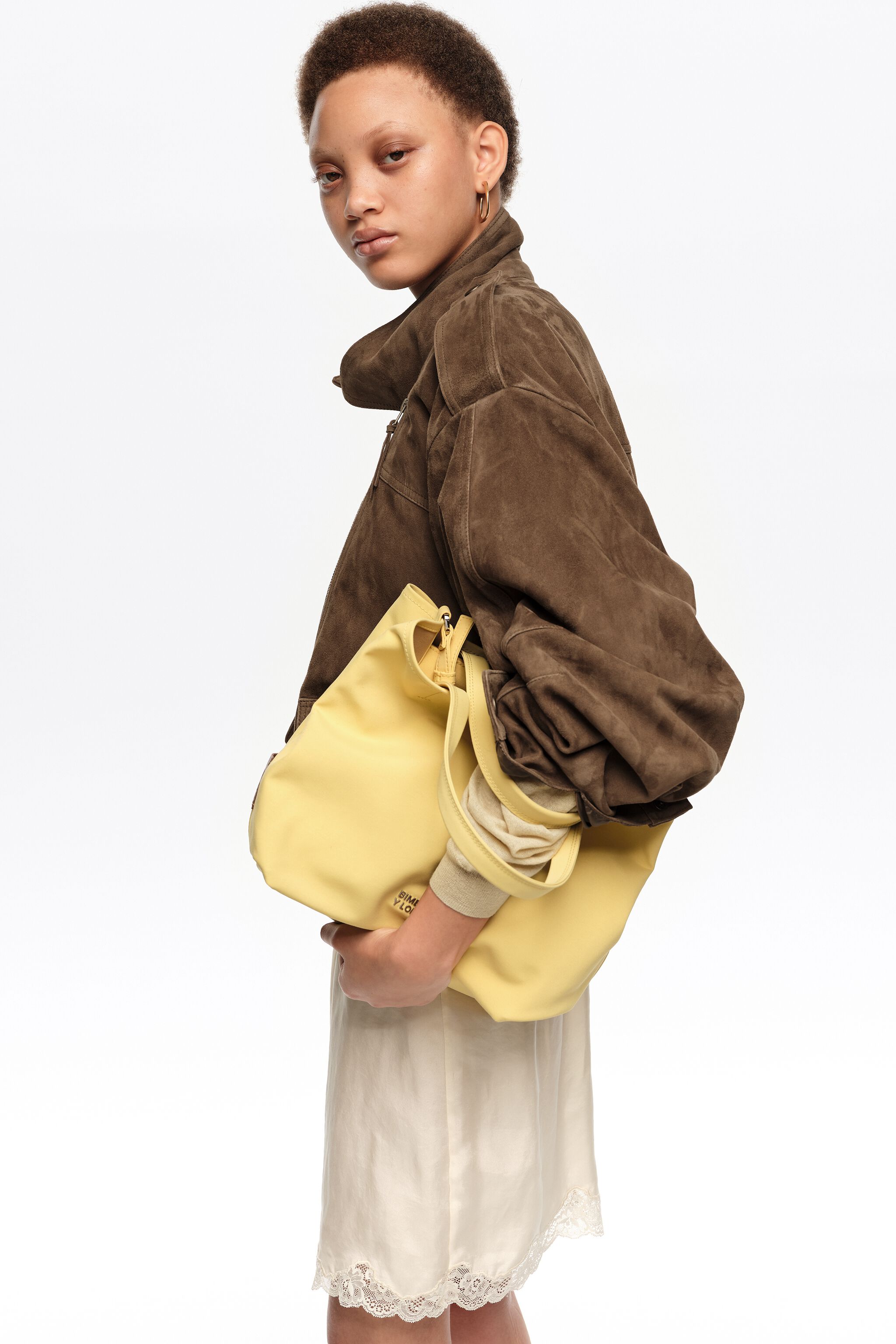 Bolso Chihuahua de tela amarilla grande