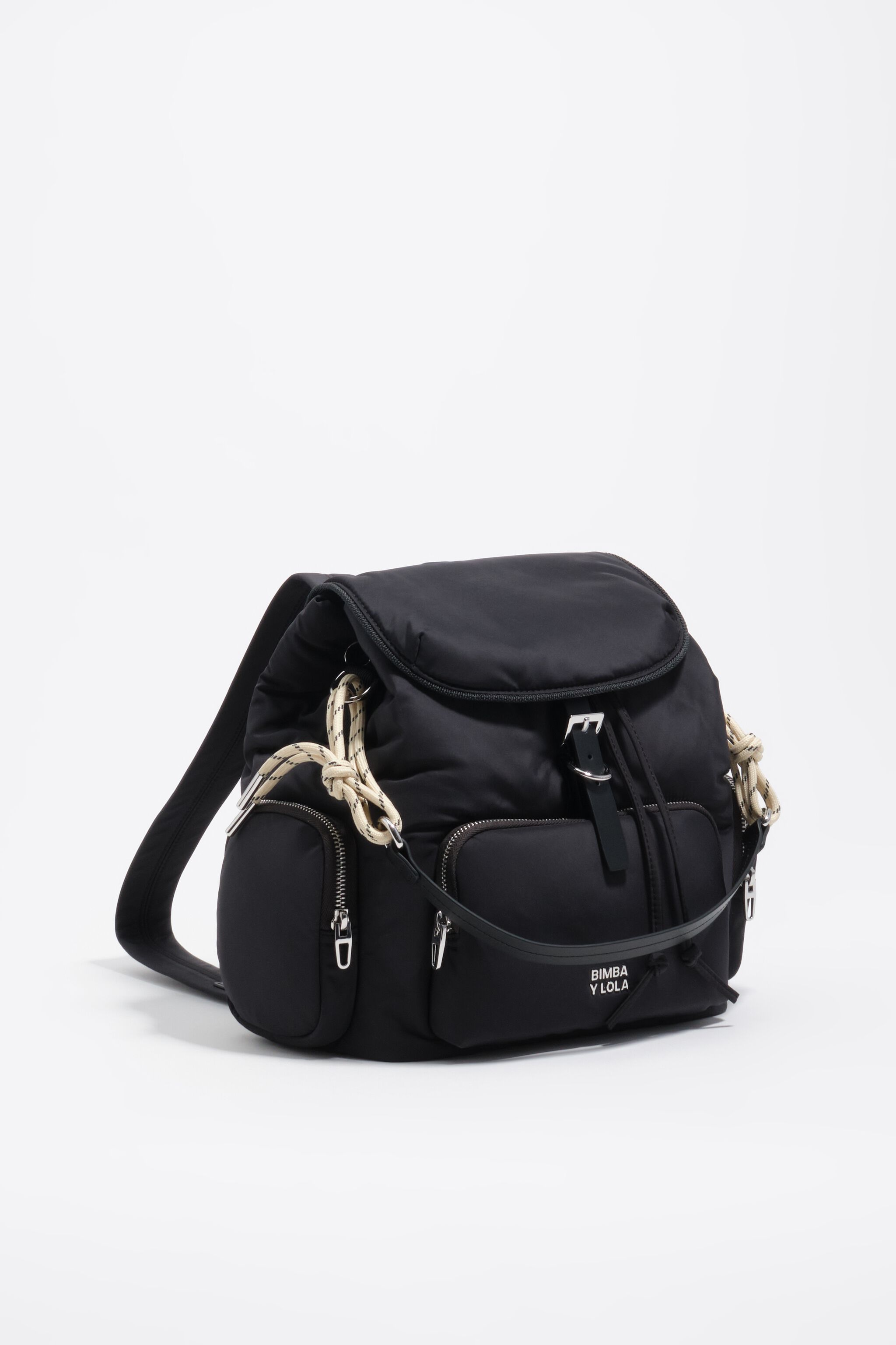 Mochila de bolsillo de nailon gris oscuro