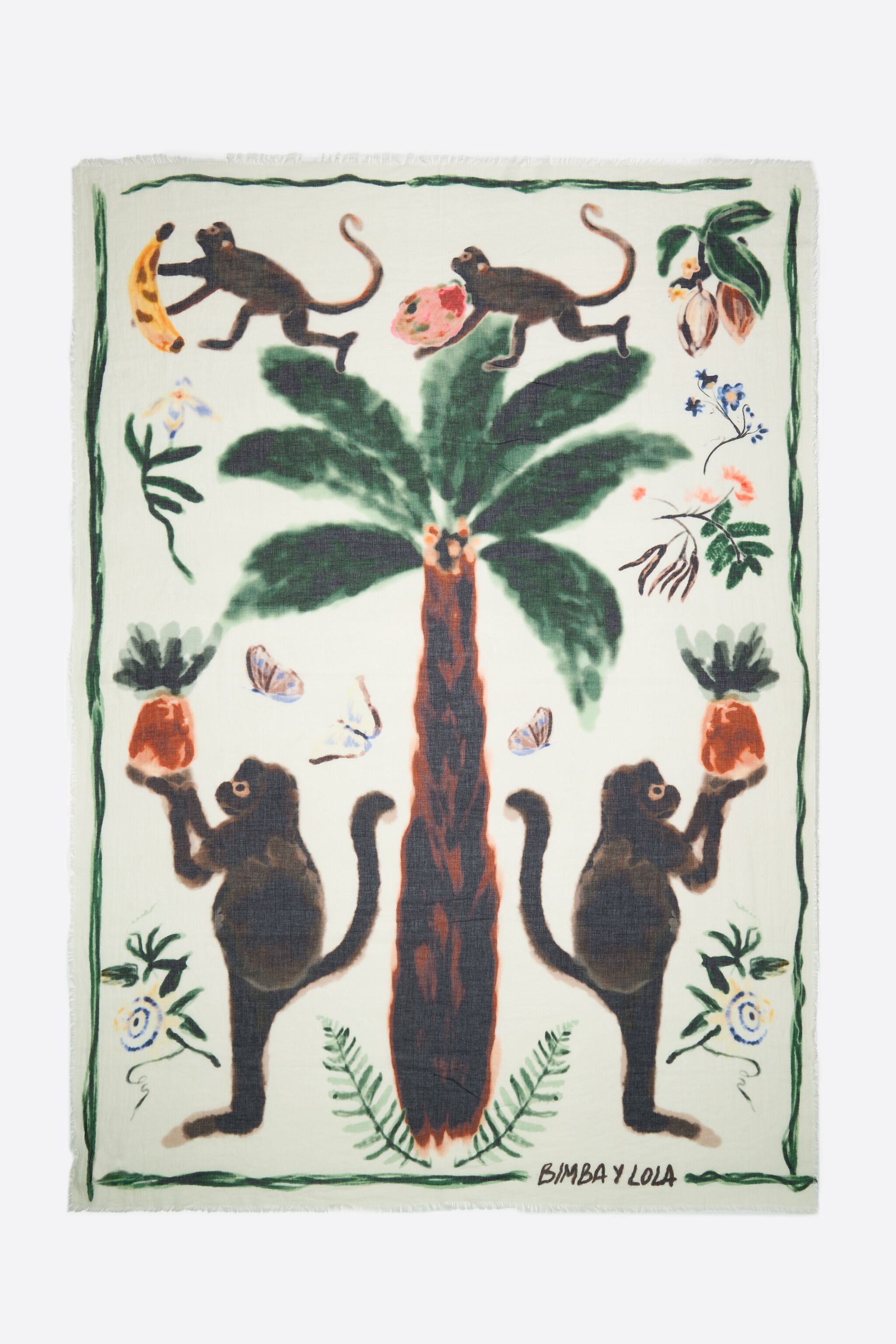 Sarong de algodón lavado con mono
