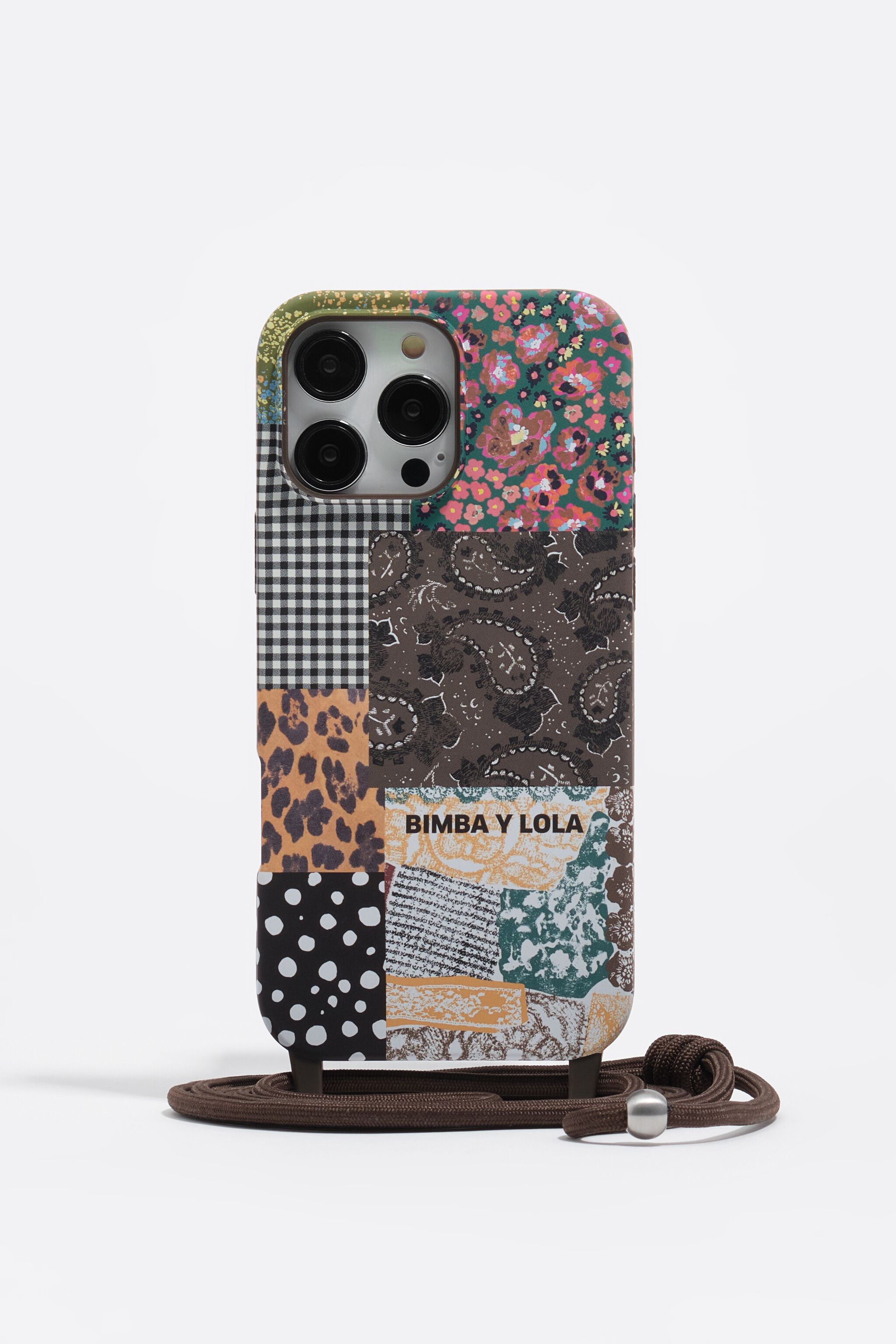 Funda rígida para iPhone 16 Pro Max con diseño de patchwork