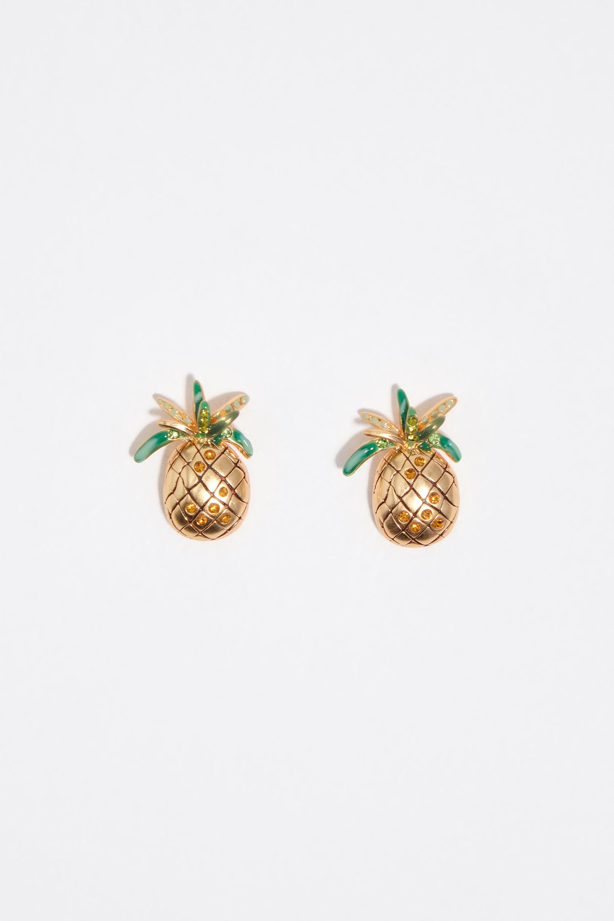 Pendientes de piña dorada
