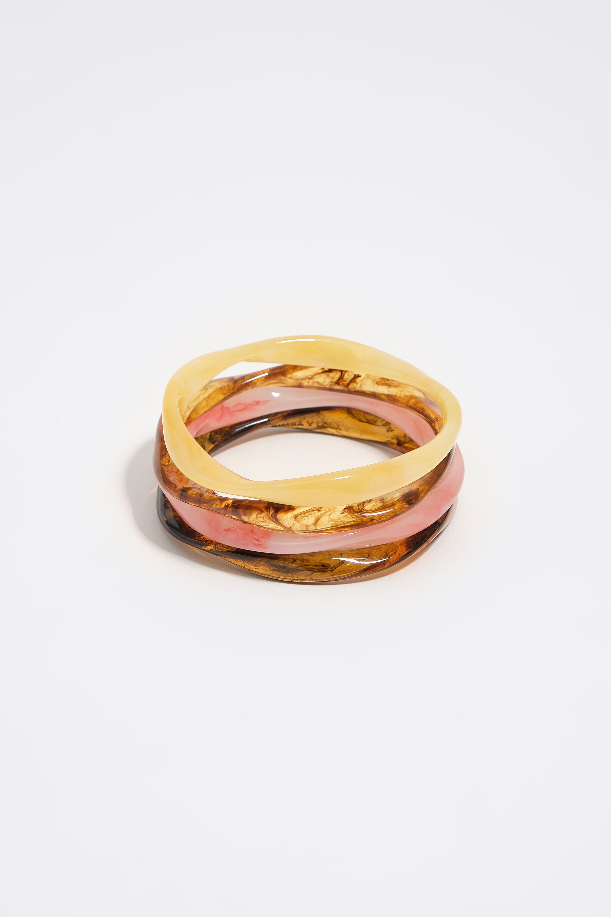 Conjunto de 4 pulseras de resina ámbar