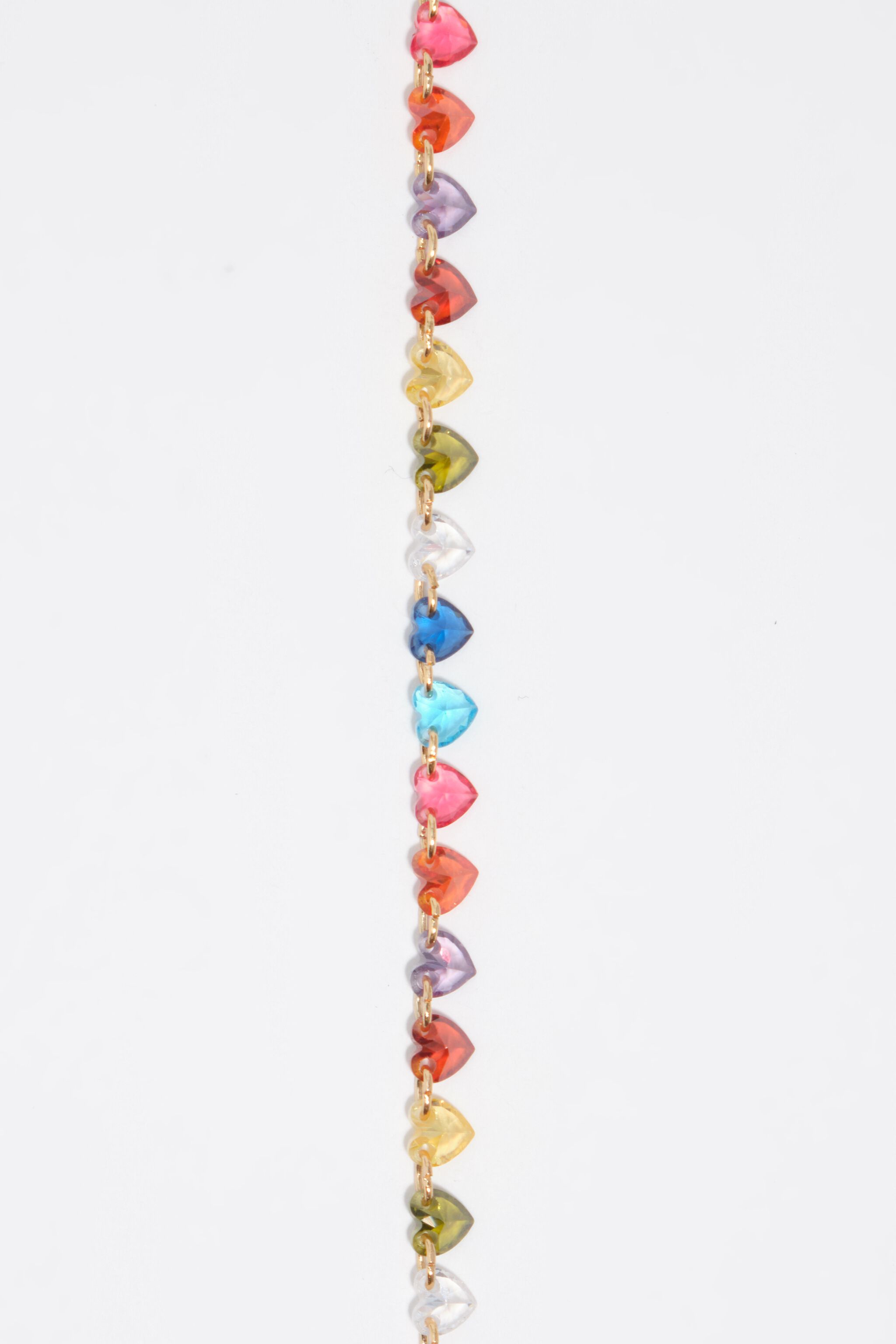 Collar de corazones mini con cristales multicolor
