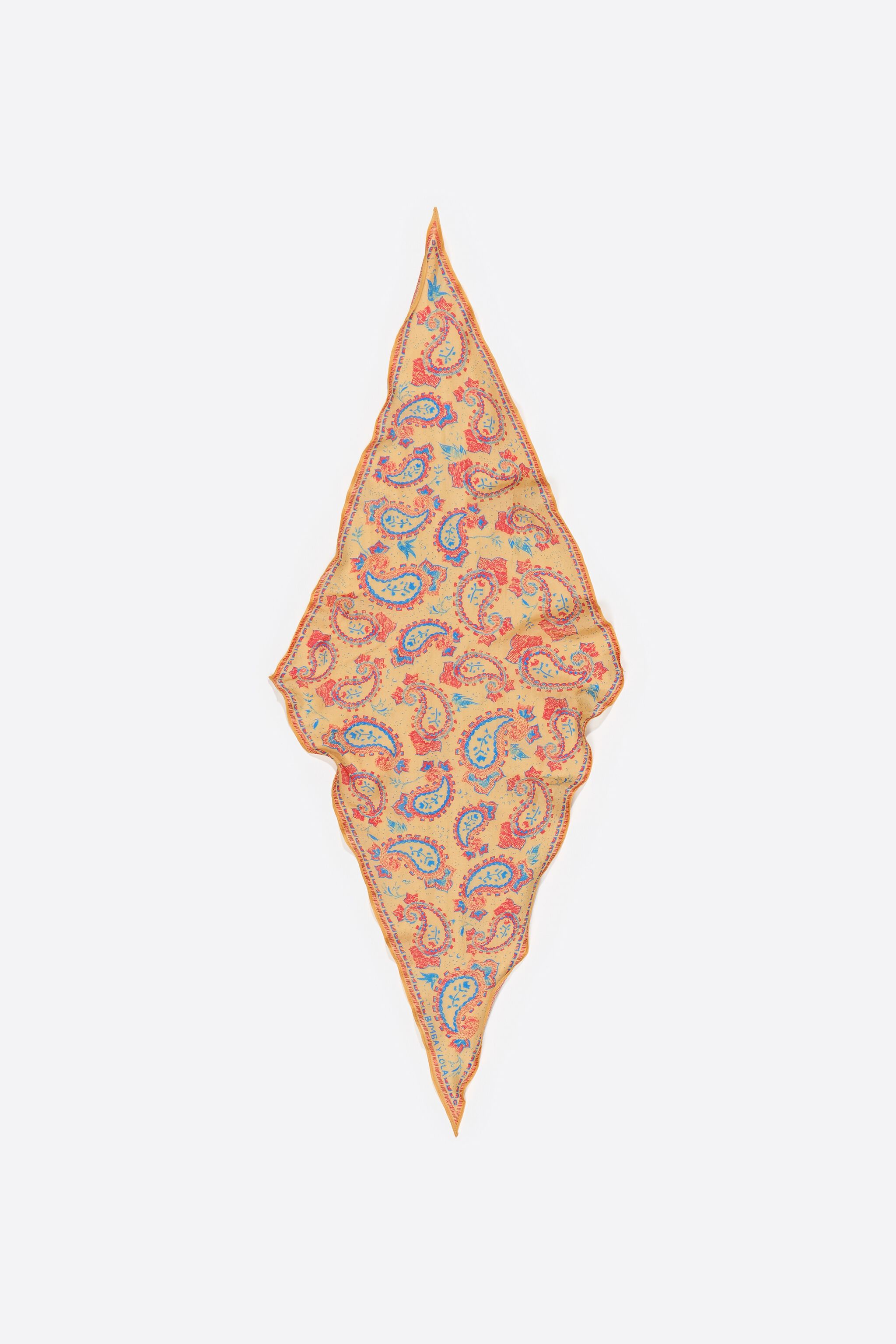 Pañuelo de seda con estampado de diamante naranja claro