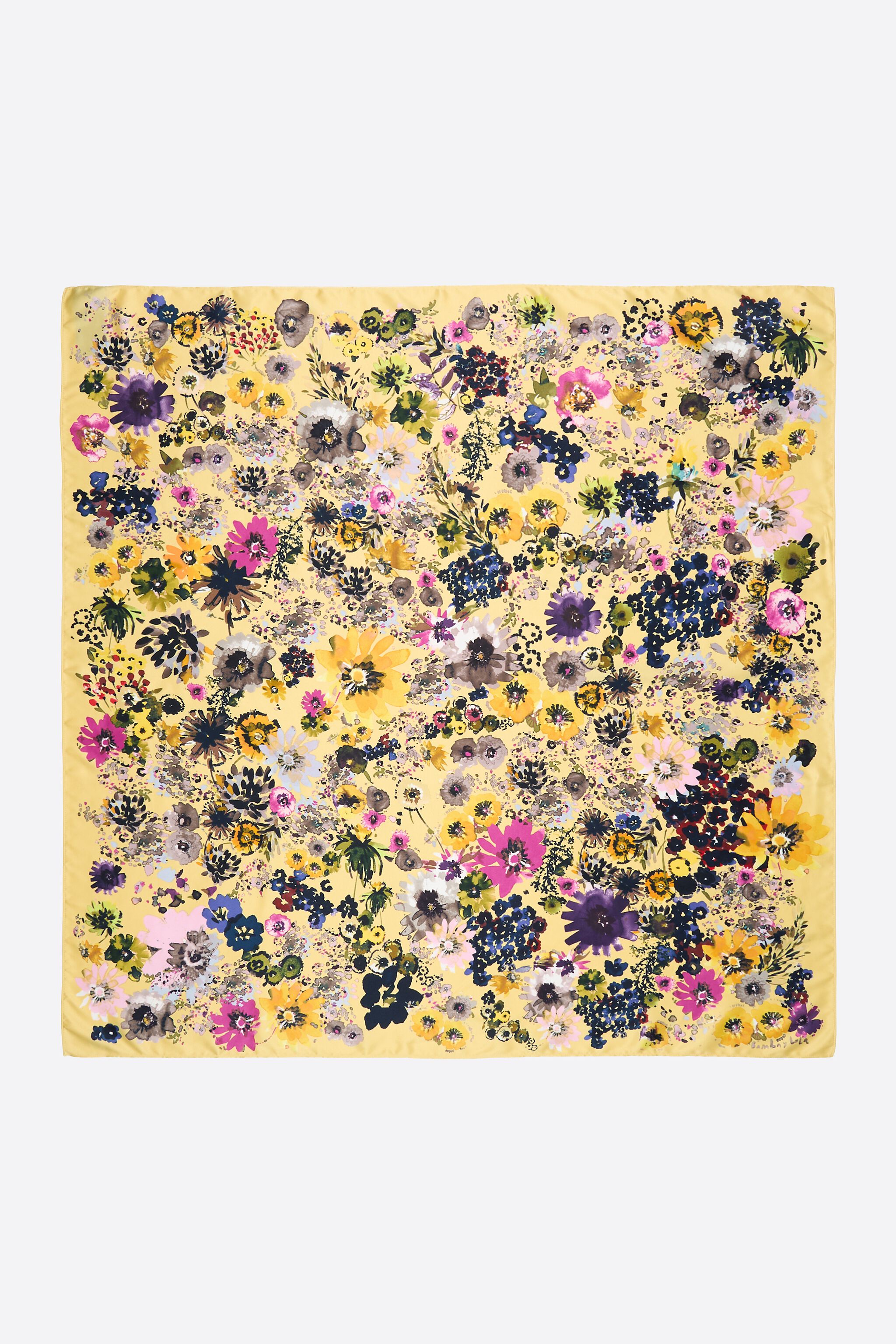 Pañuelo floral acuarela de plátano