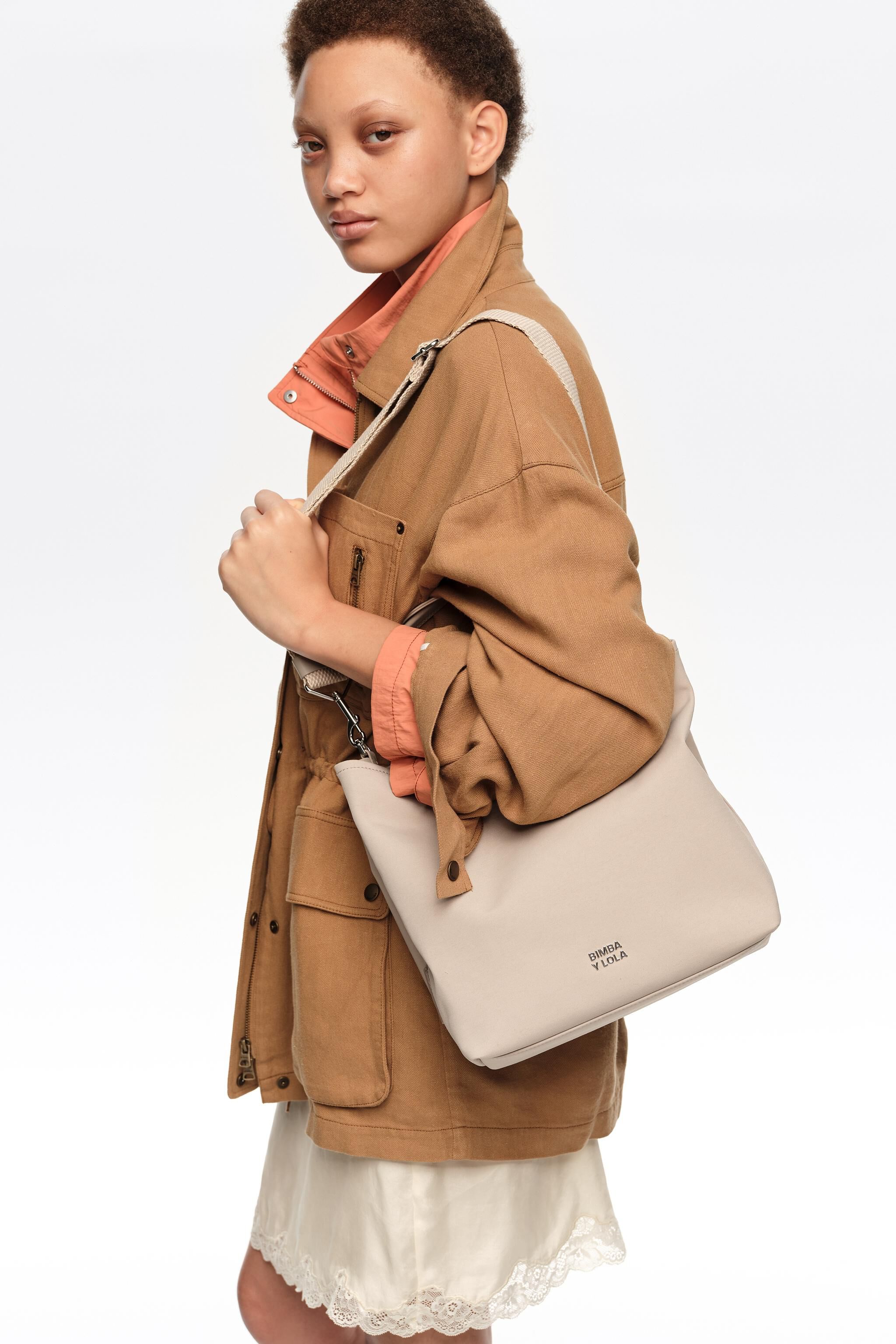 Bolso de tela arena grande para chihuahua