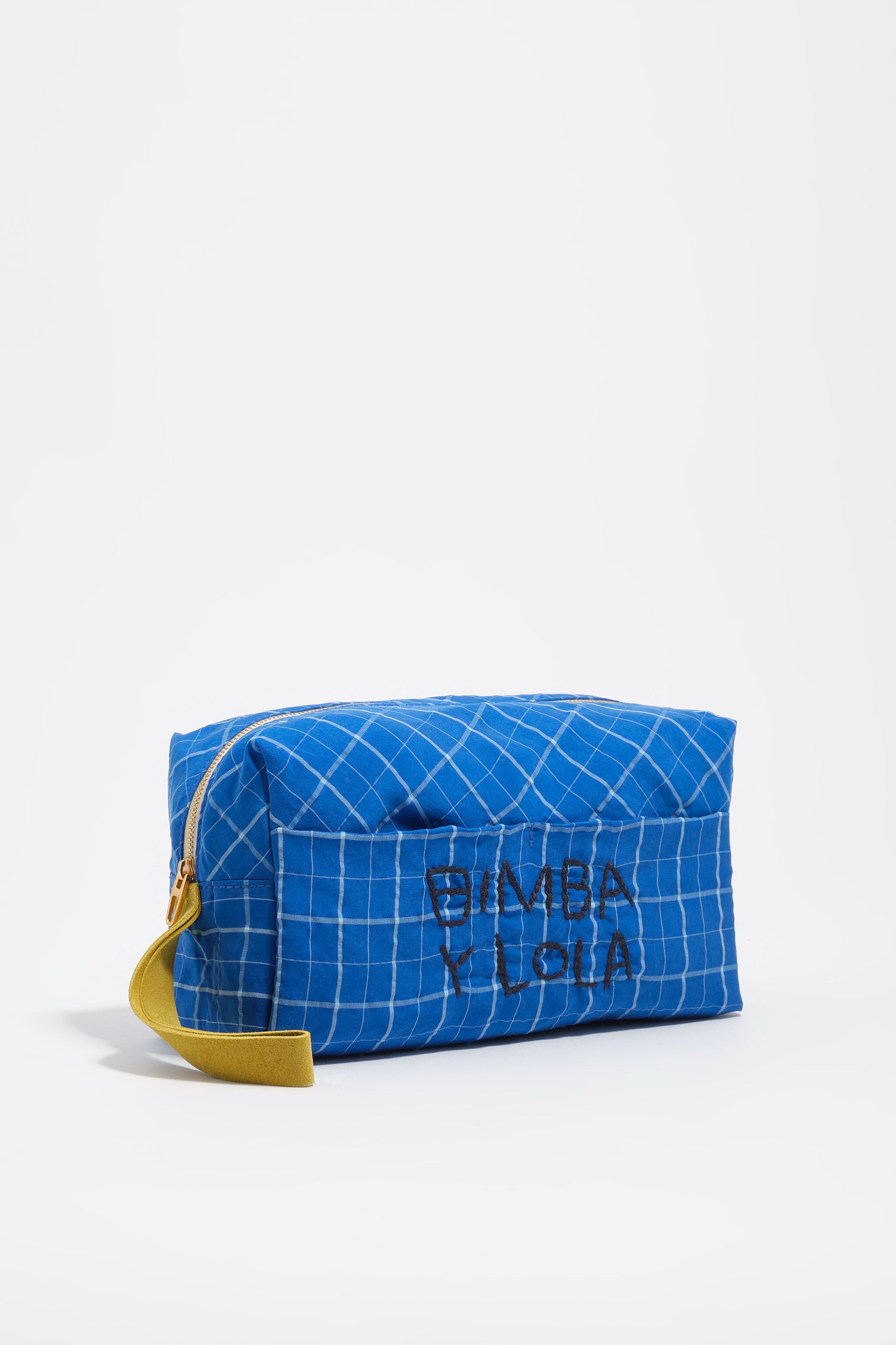 Estuche de maquillaje azul eléctrico